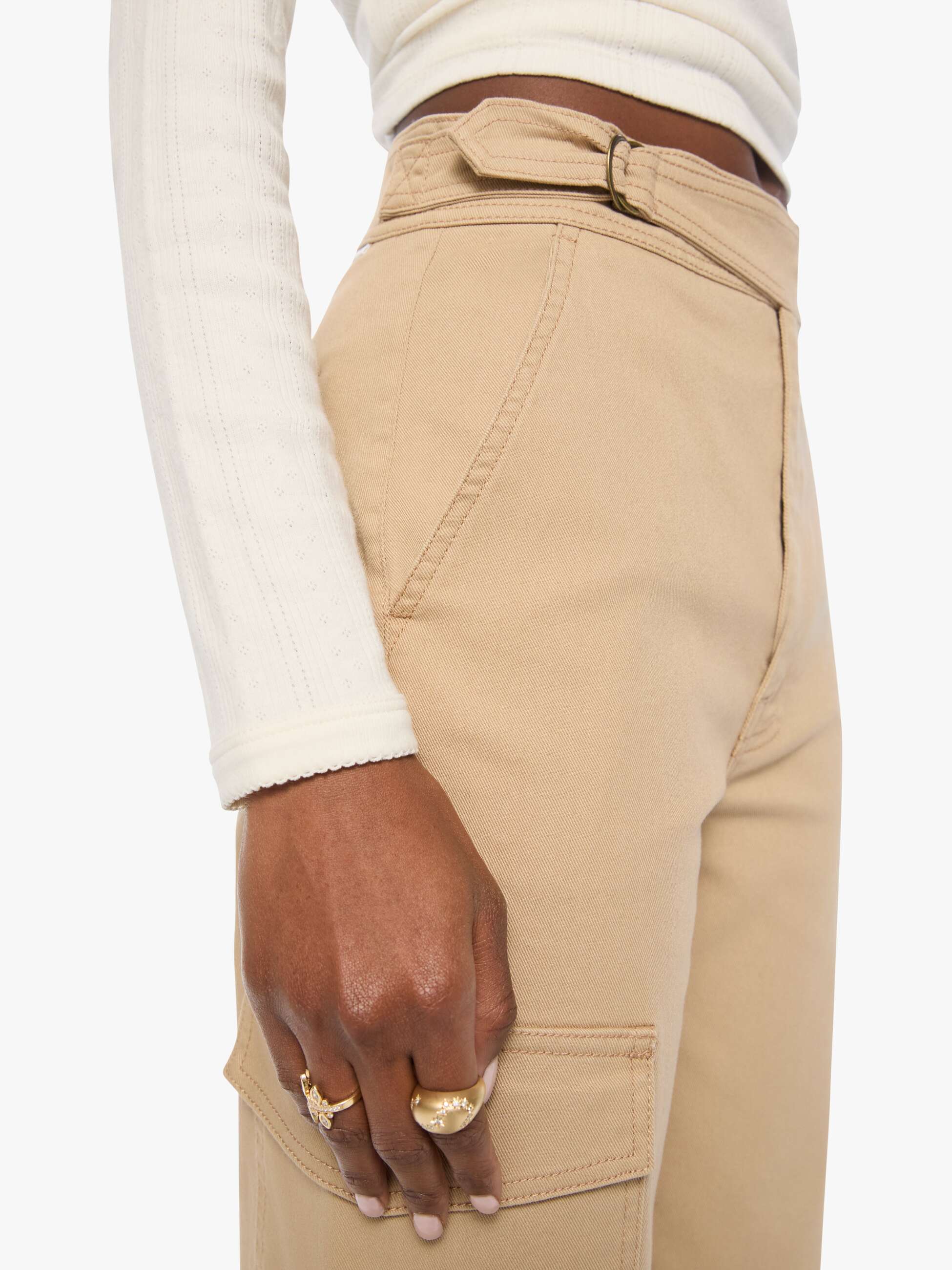 Mother The Prep Tune Up Cargo Sneak Cuff Hose Khaki