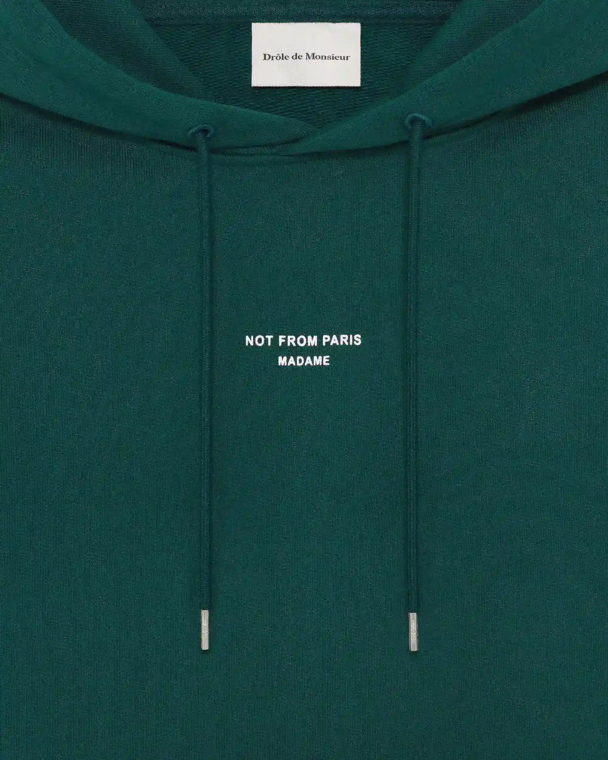 Drôle De Monsieur Hoodie Slogan Classique Hoodie dunkelgrün