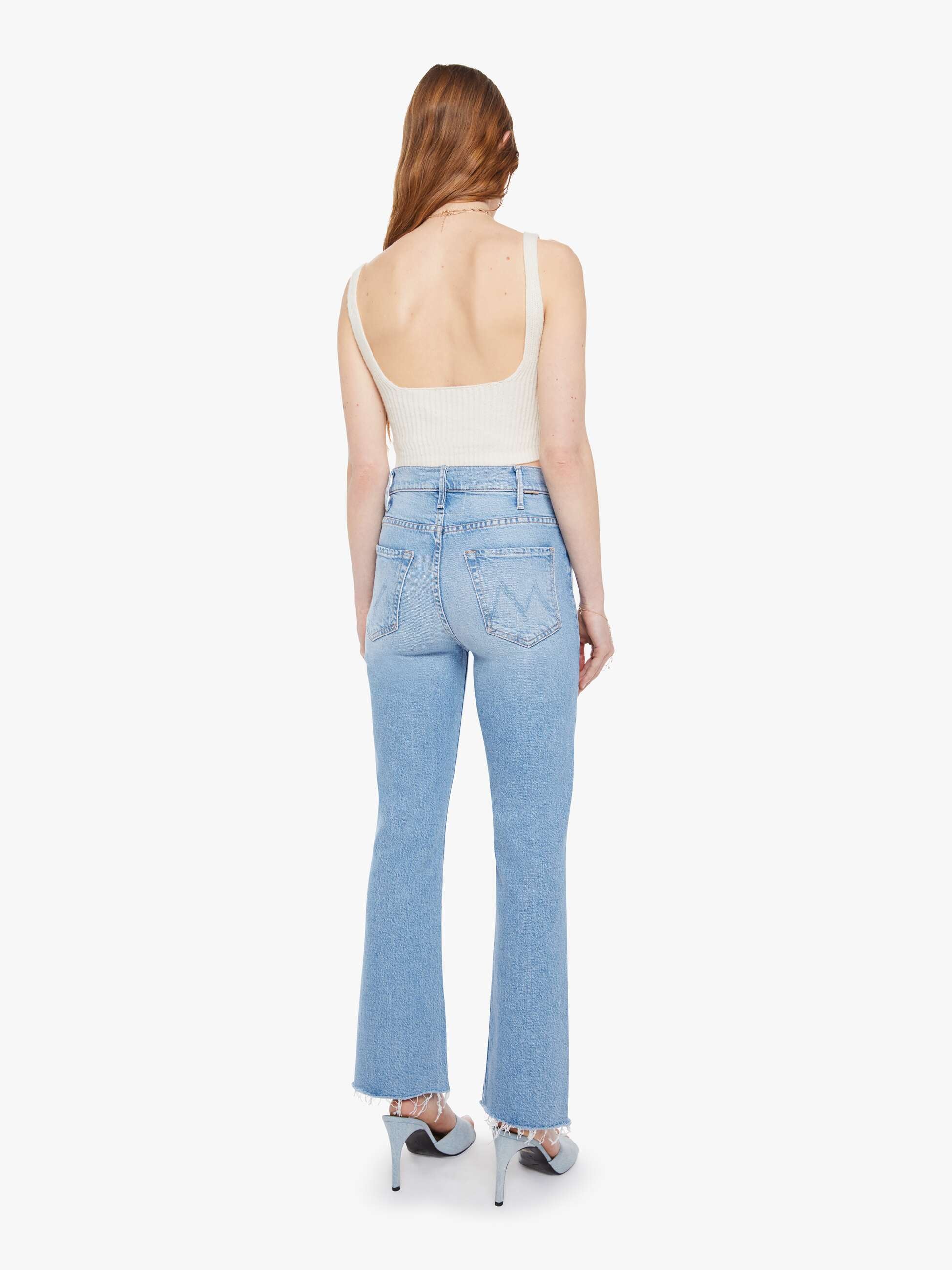 Mother The Hustler Ankle Fray Jeans Sow Surreal Flare