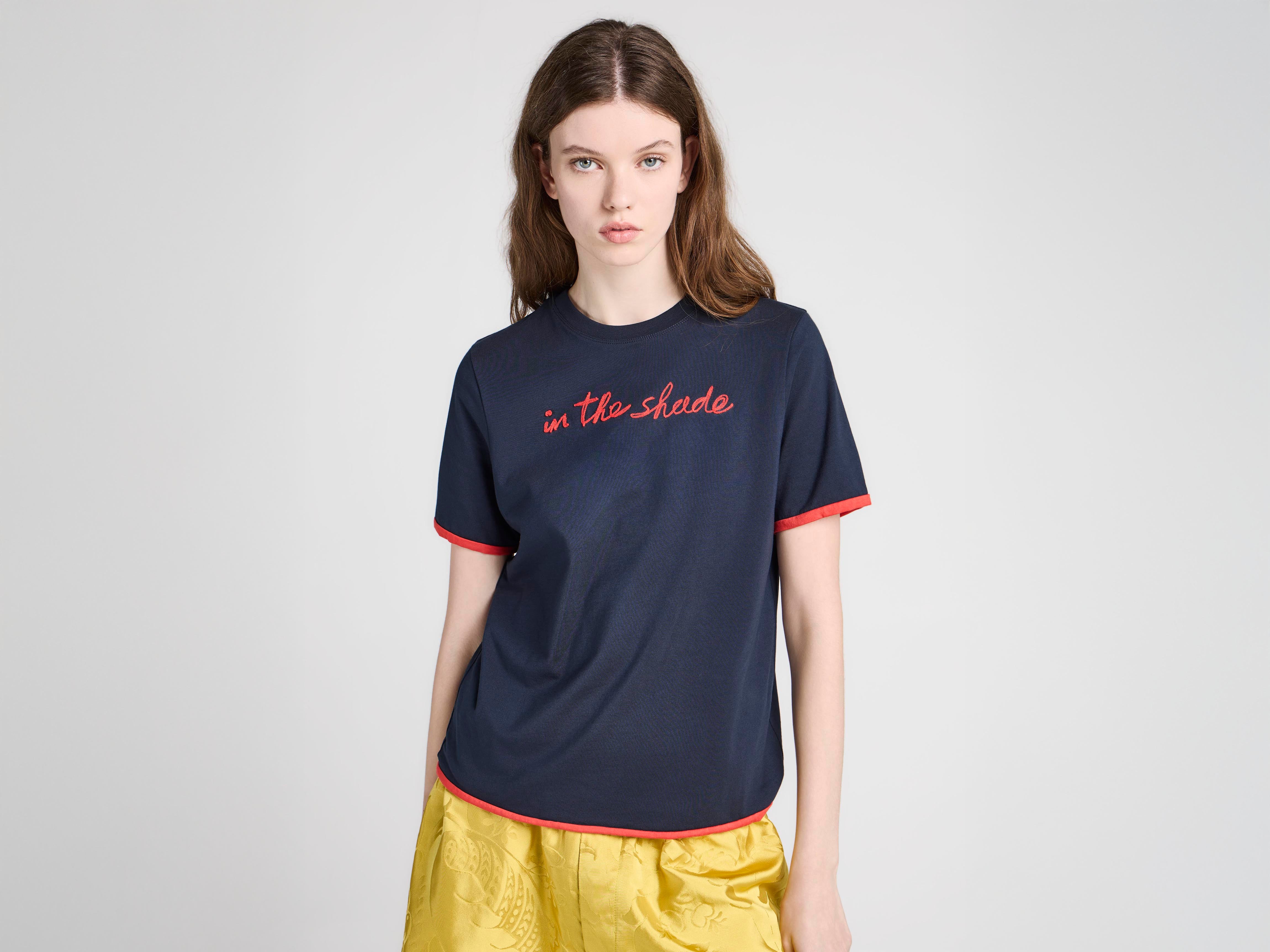 J.W. Anderson In The Shade T-Shirt Navy Rot Damen