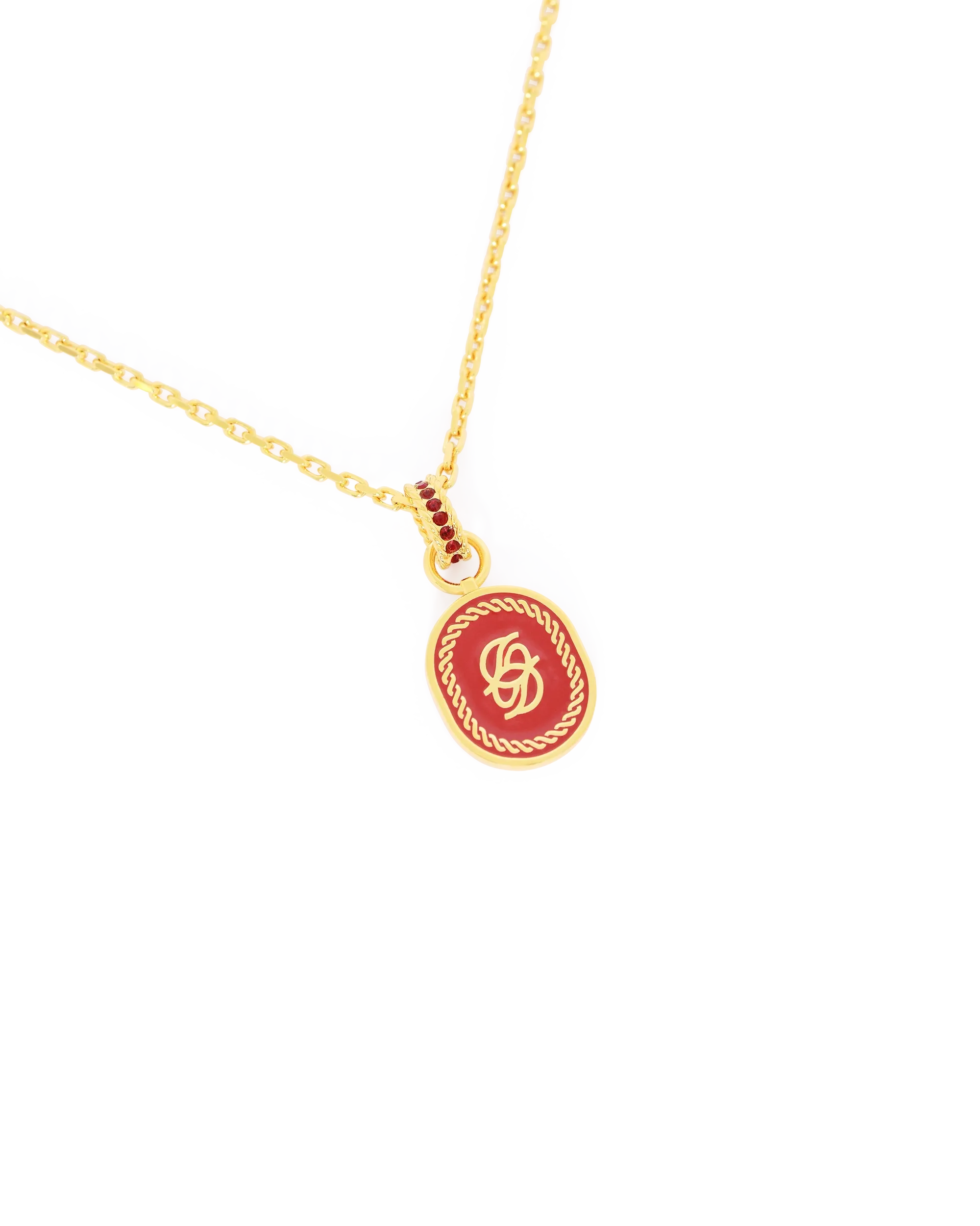 Drôle De Monsieur Collier Pendentif D Miroir Kette rot Messing
