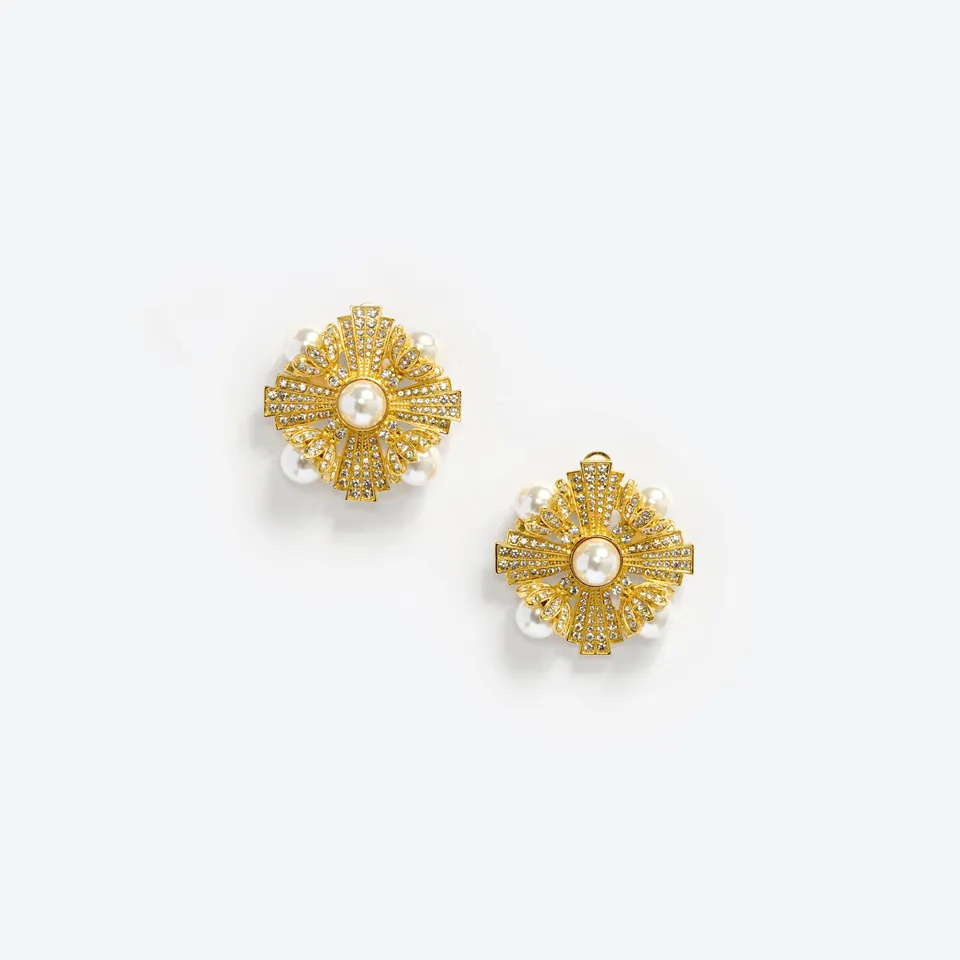 Self Portrait Large Gold Ohrringe Floral One Size