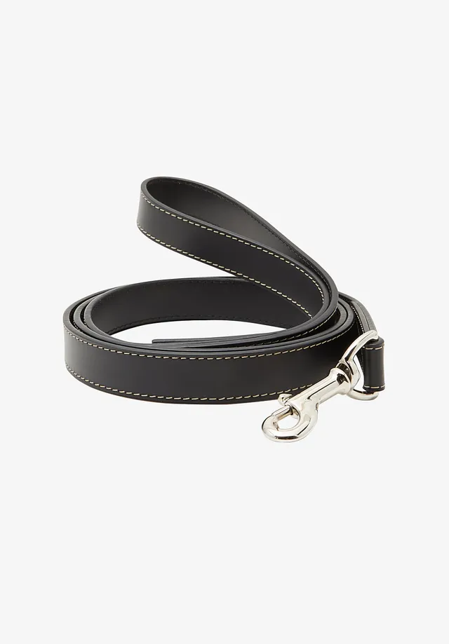 A.P.C. Toutou Hundeleine Leder schwarz mit Karabiner