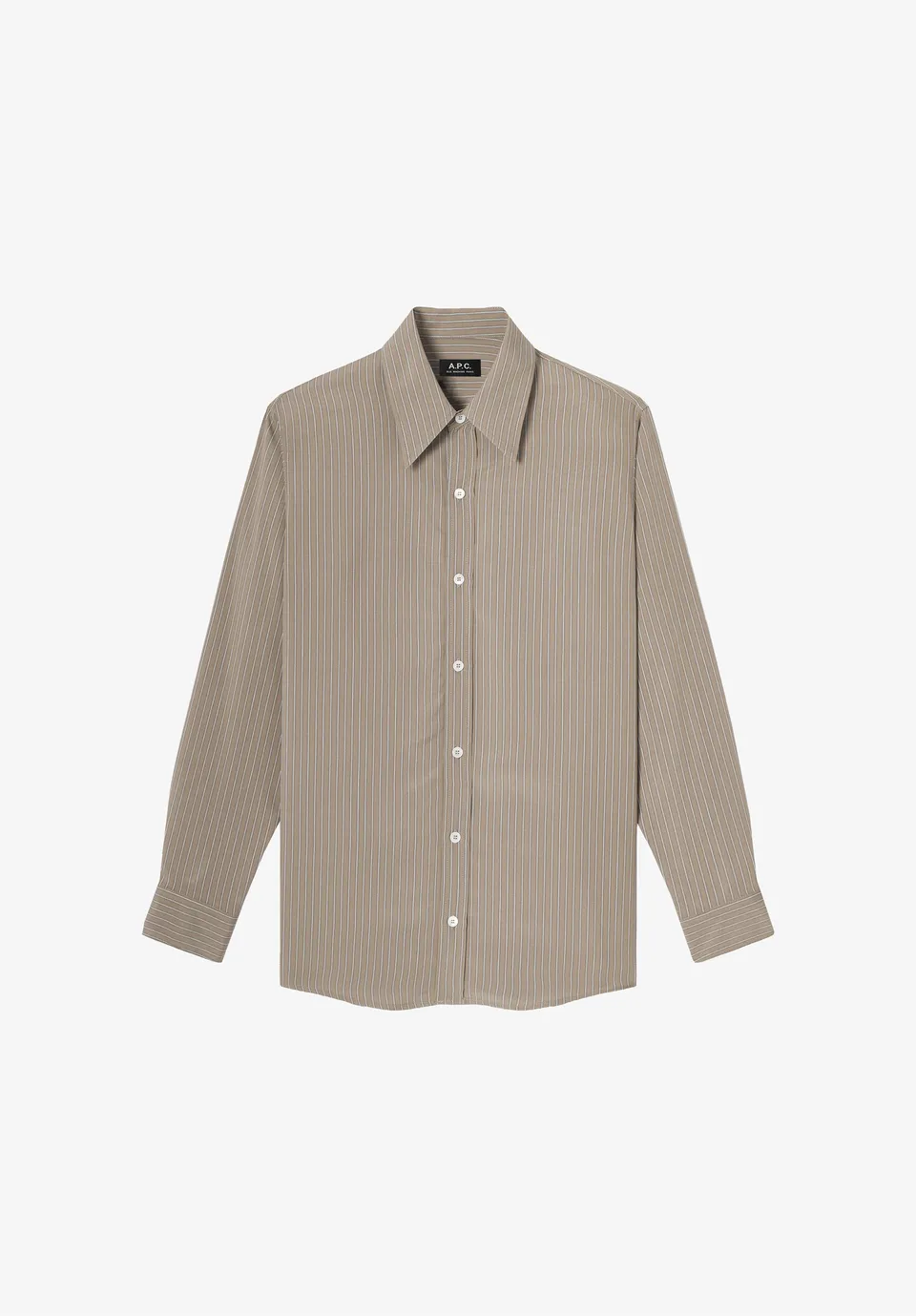 A.P.C. gestreiftes Hemd Braun gerader Schnitt Perlmuttknöpfe