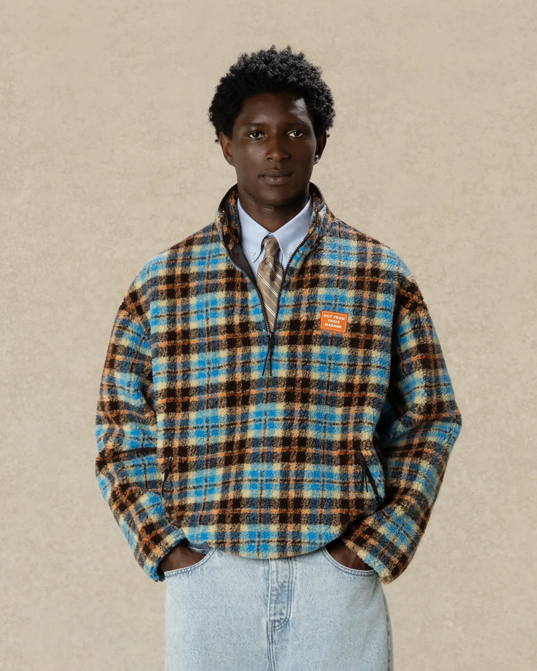 Drôle De Monsieur Checked Sherpa Jacke Multicolor Karo