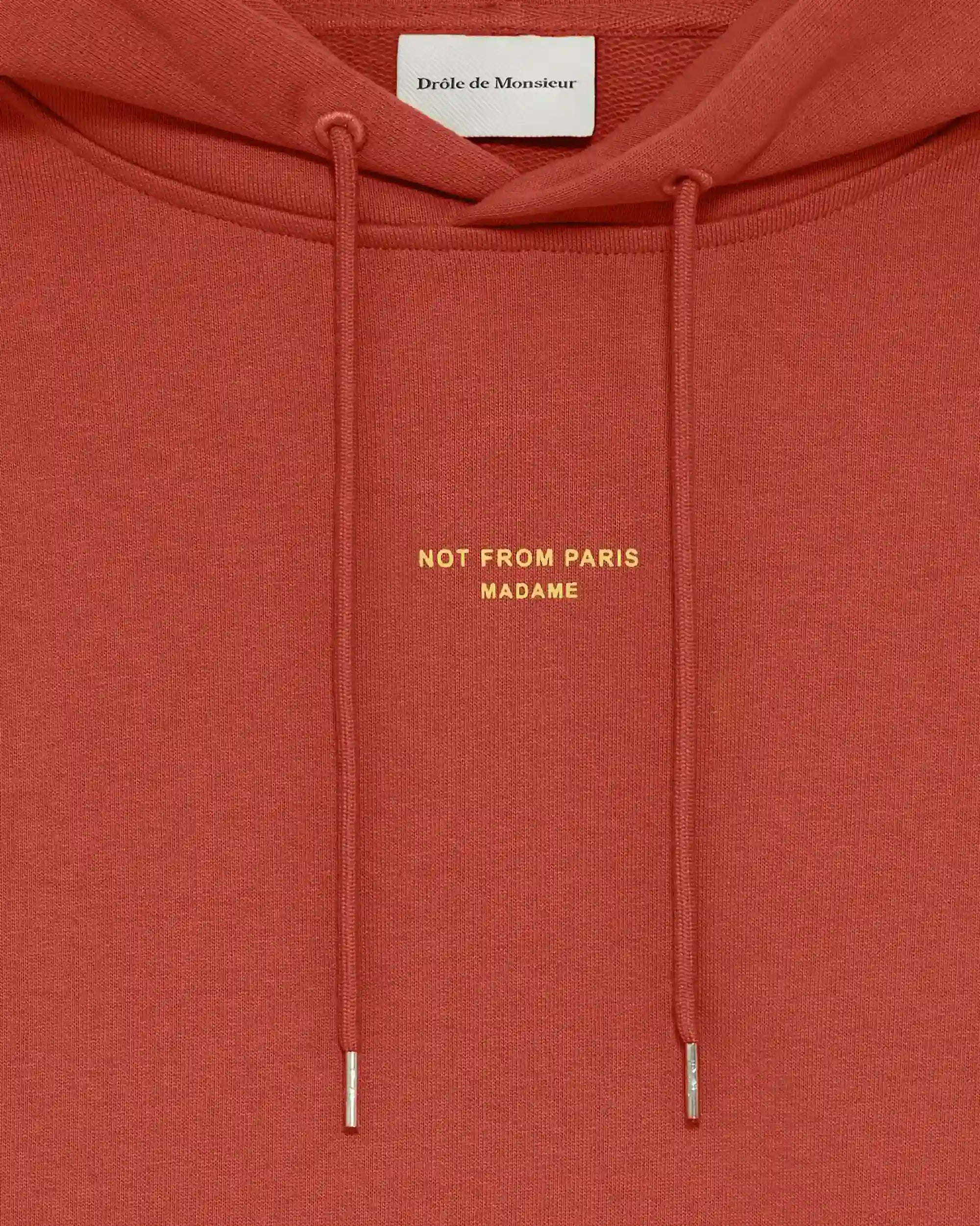 Drôle De Monsieur Hoodie Slogan Classique Hoodie Dunkelrot Baumwolle