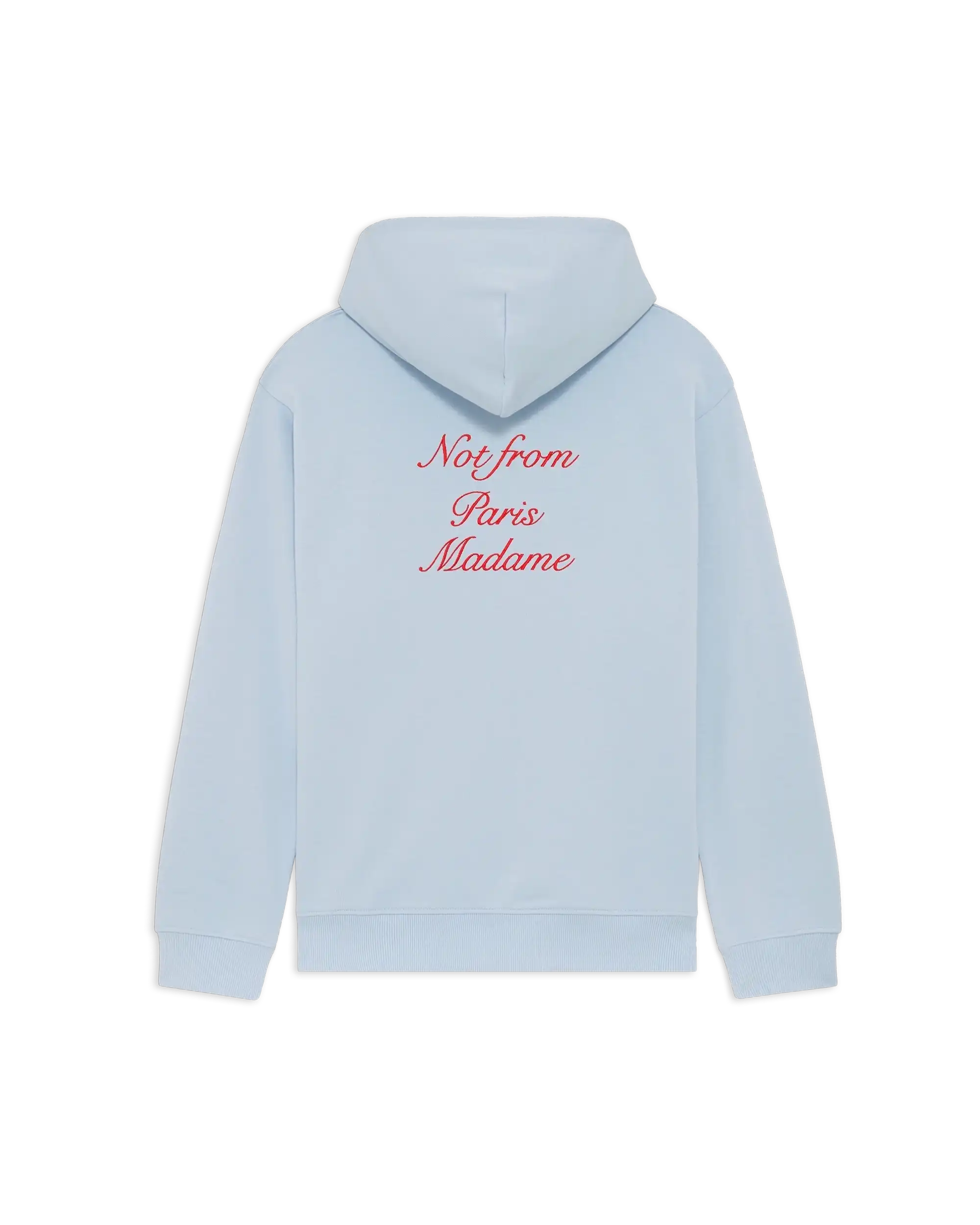 Drôle De Monsieur Slogan Calligraphy Hoodie Hellblau Baumwolle