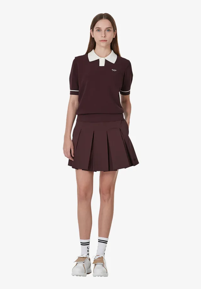 A.P.C. Polohemd mit Kontrastkragen Golf Polo Ecru