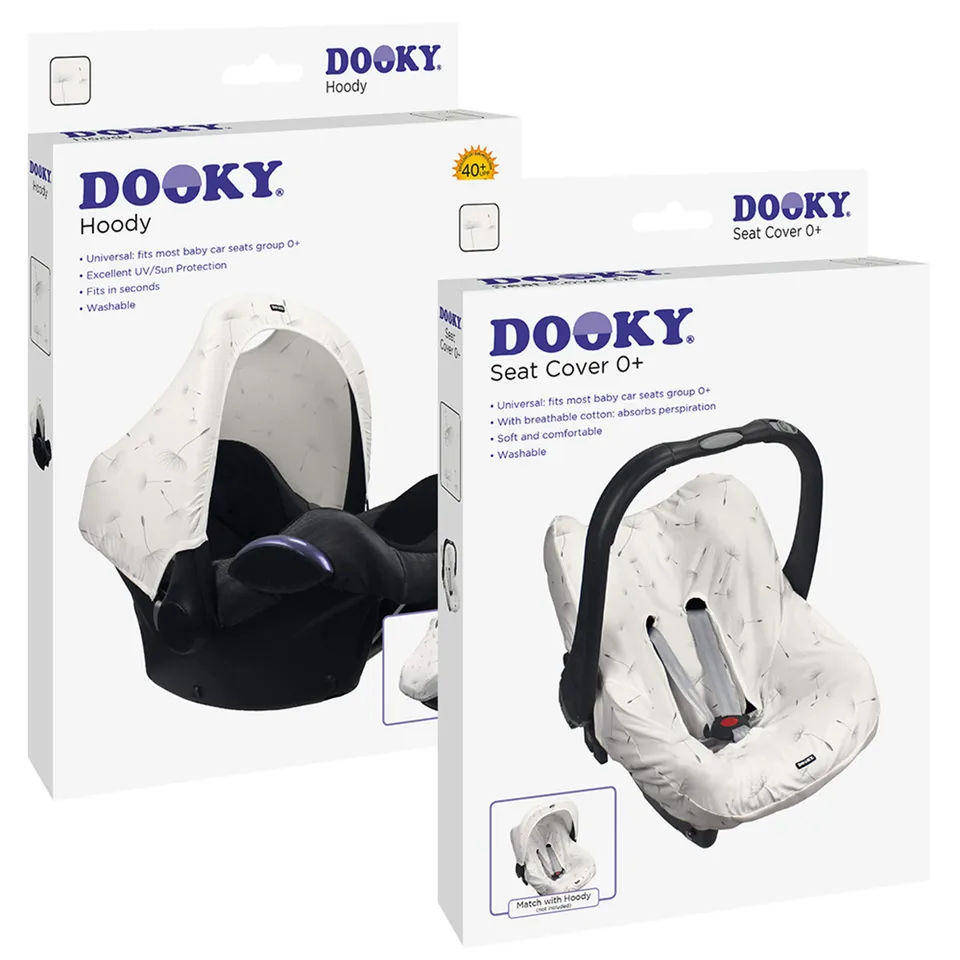 Dooky Hoody Combi Pack Sonnenschutz Babyschale Dandelion Weiß