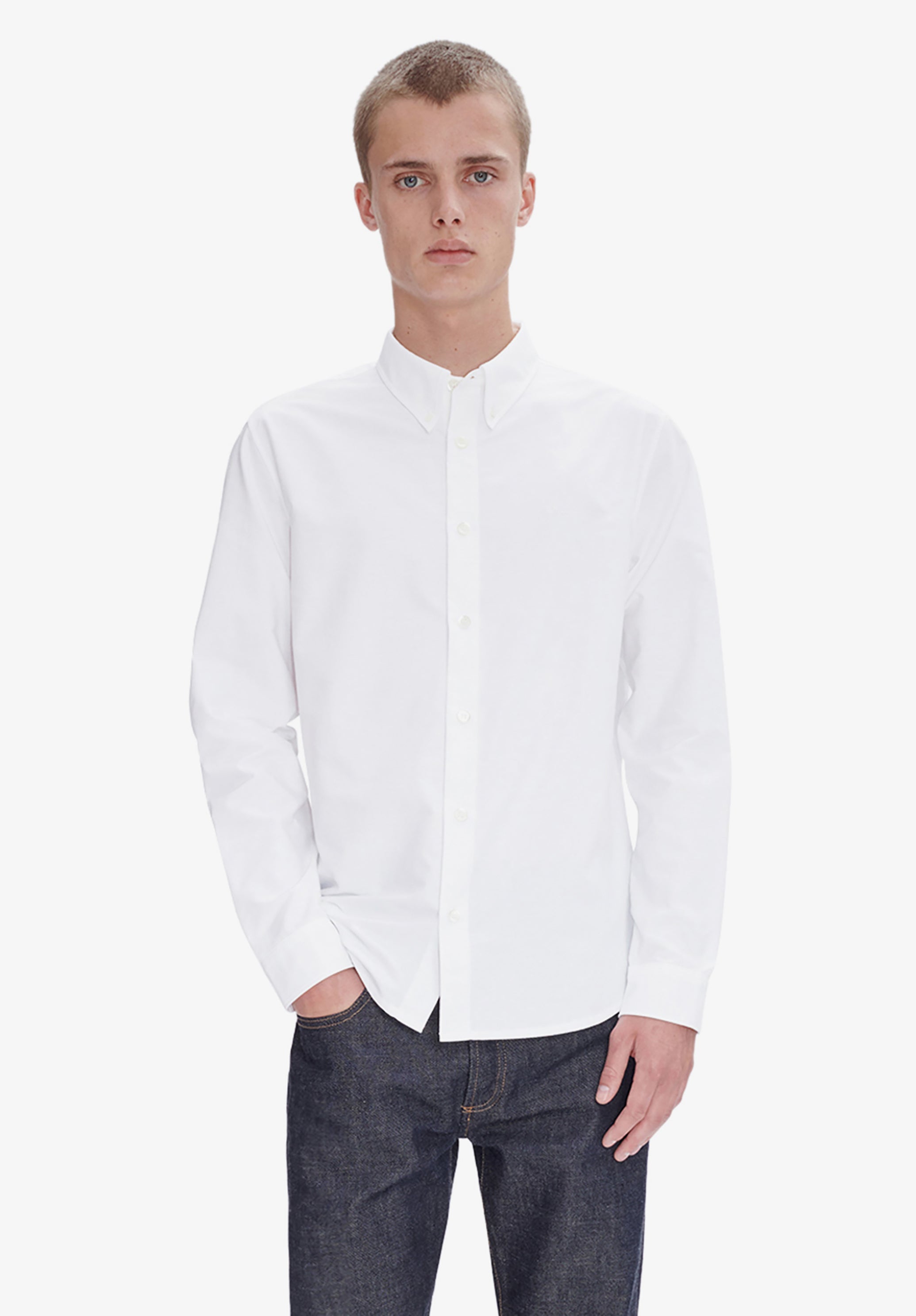 A.P.C. Greg Hemd Bio-Baumwolle Knopfkragen Stickerei