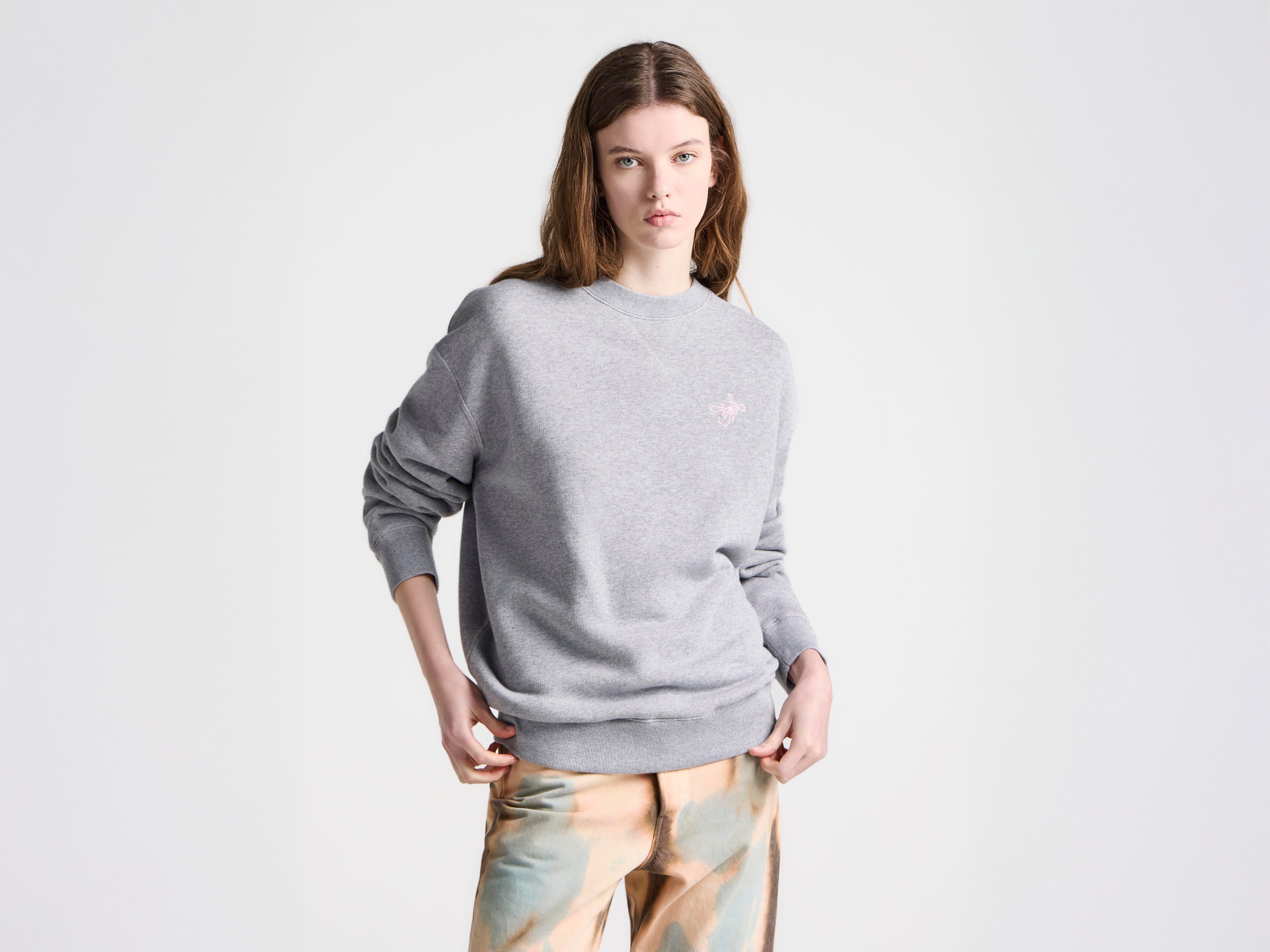 J.W.Anderson Ribbon Anchor Sweatshirt Pullover Grau Melange