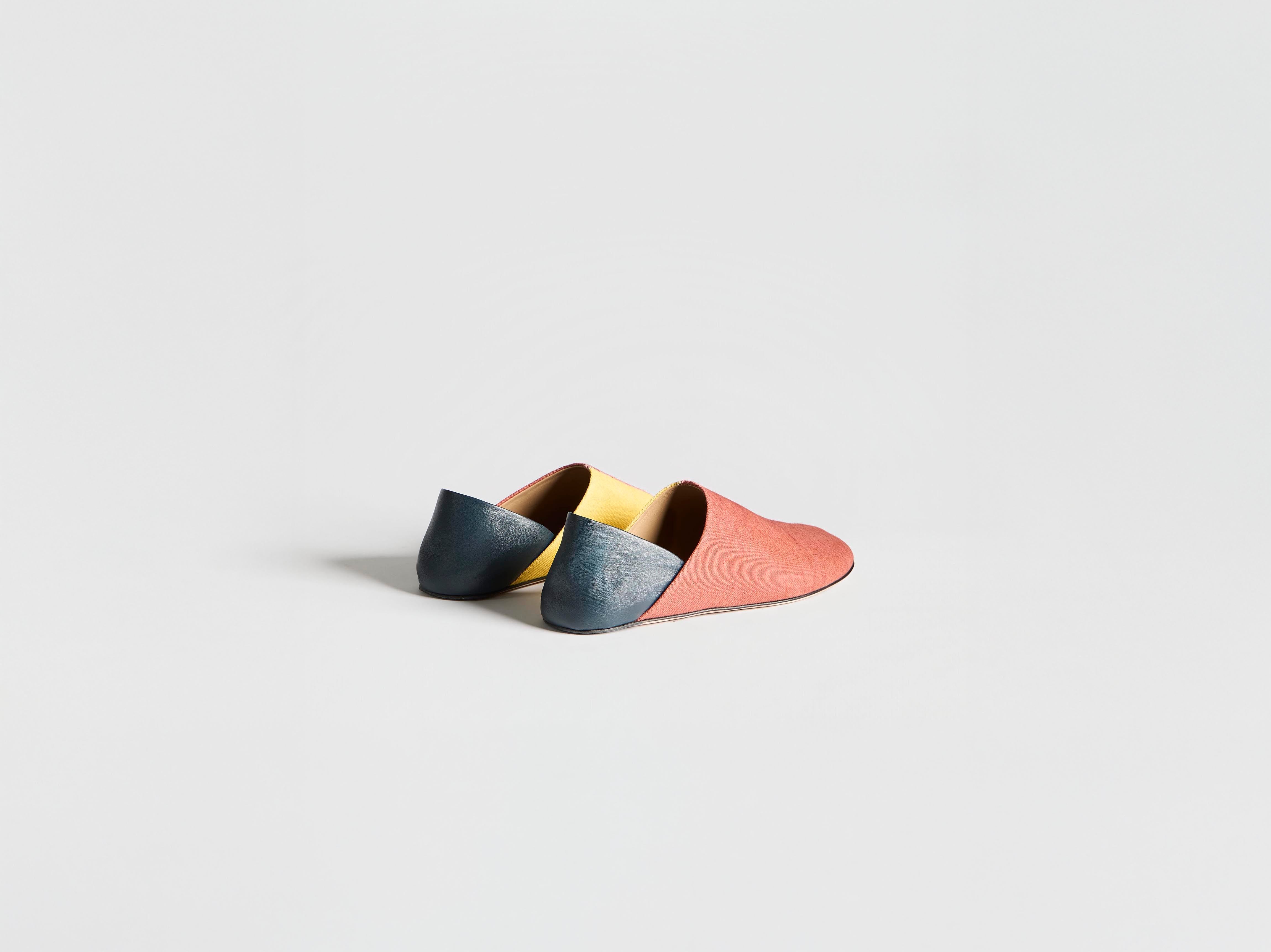 J.W.Anderson Slipper Mules Rust Multi Damen Canvas Leder