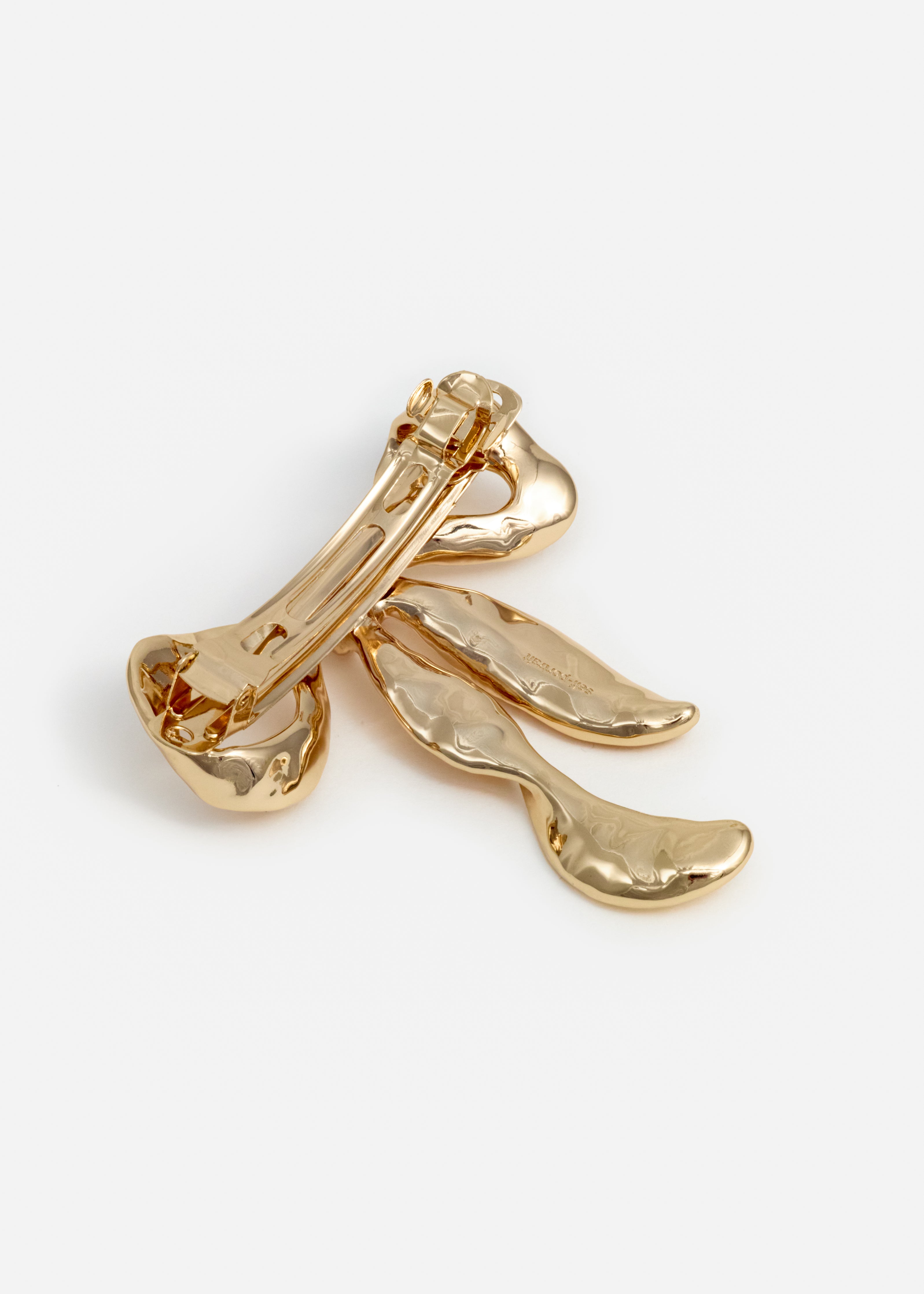 Self Portrait Mottled Gold Bow Haarclip Gold One Size