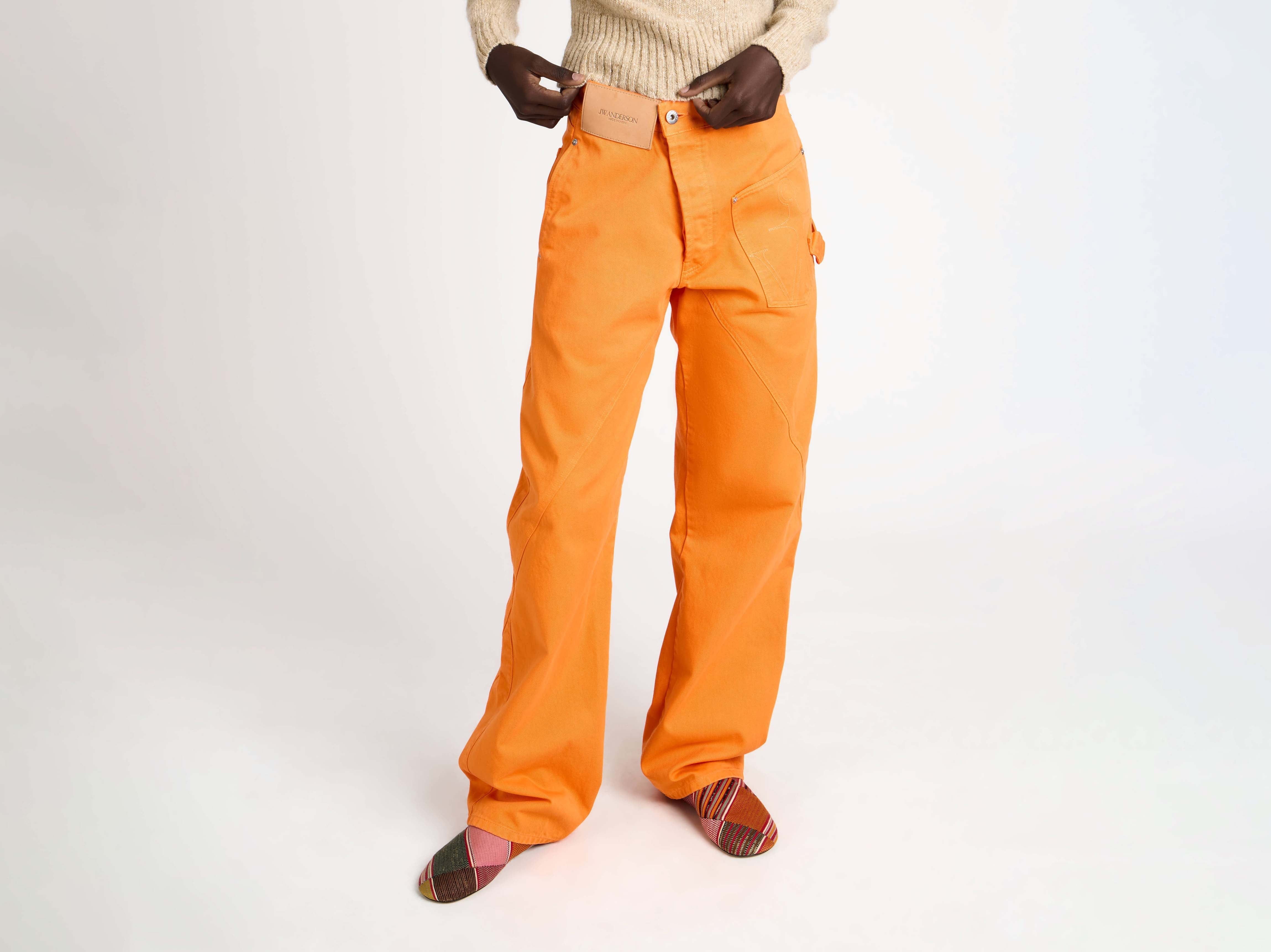 J.W.Anderson Twisted Workwear Denim Jeans Orange Damen