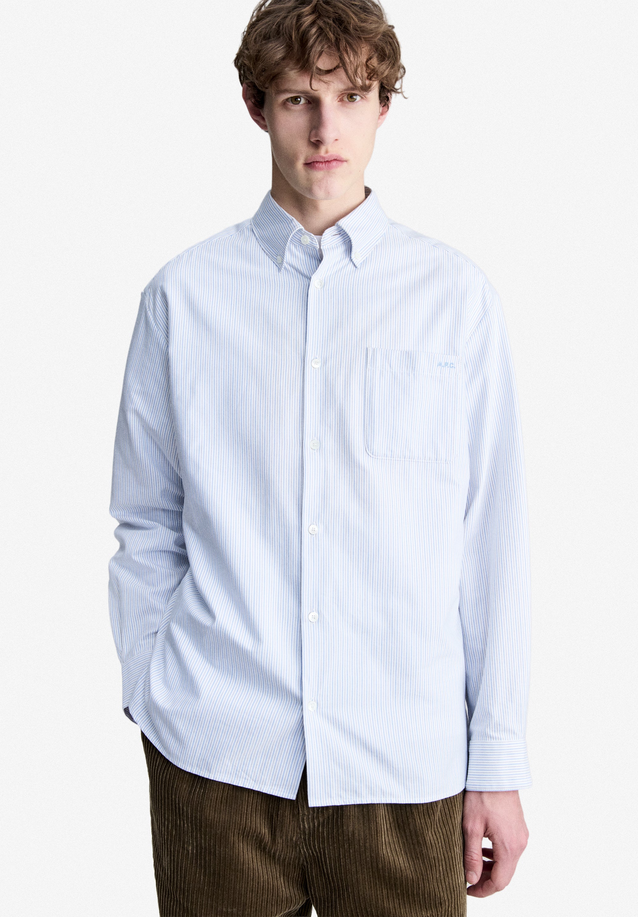 A.P.C. Oxford Hemd blau Button Down Baumwolle M