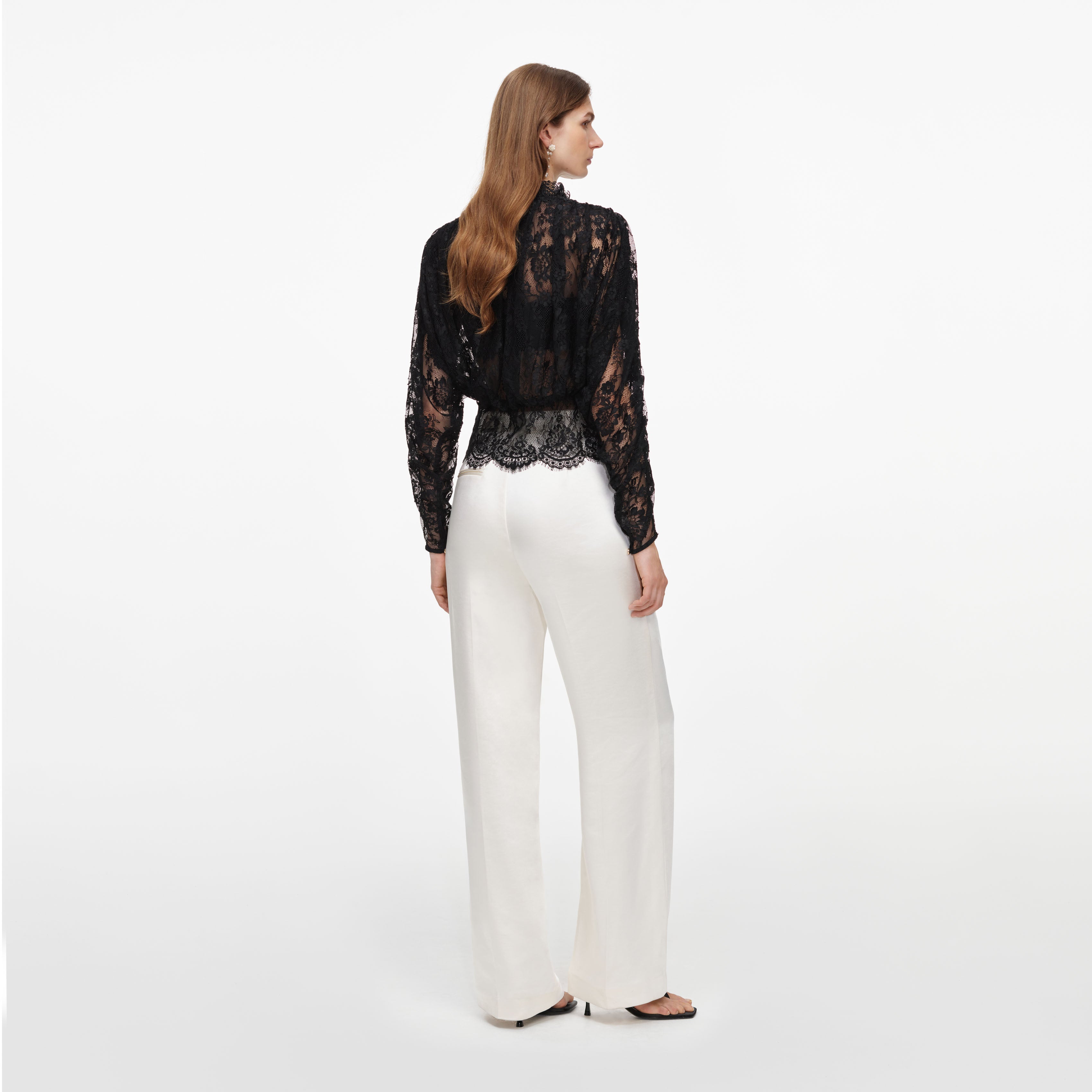 Self Portrait Black Lace Bluse Schwarz Spitze UK 4-16