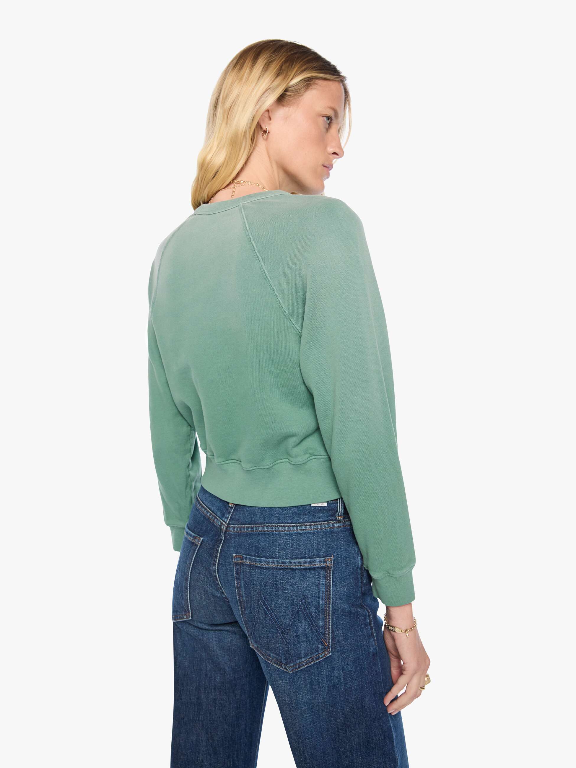 Mother Itty Concert Sweatshirt Faded Ivy cropped