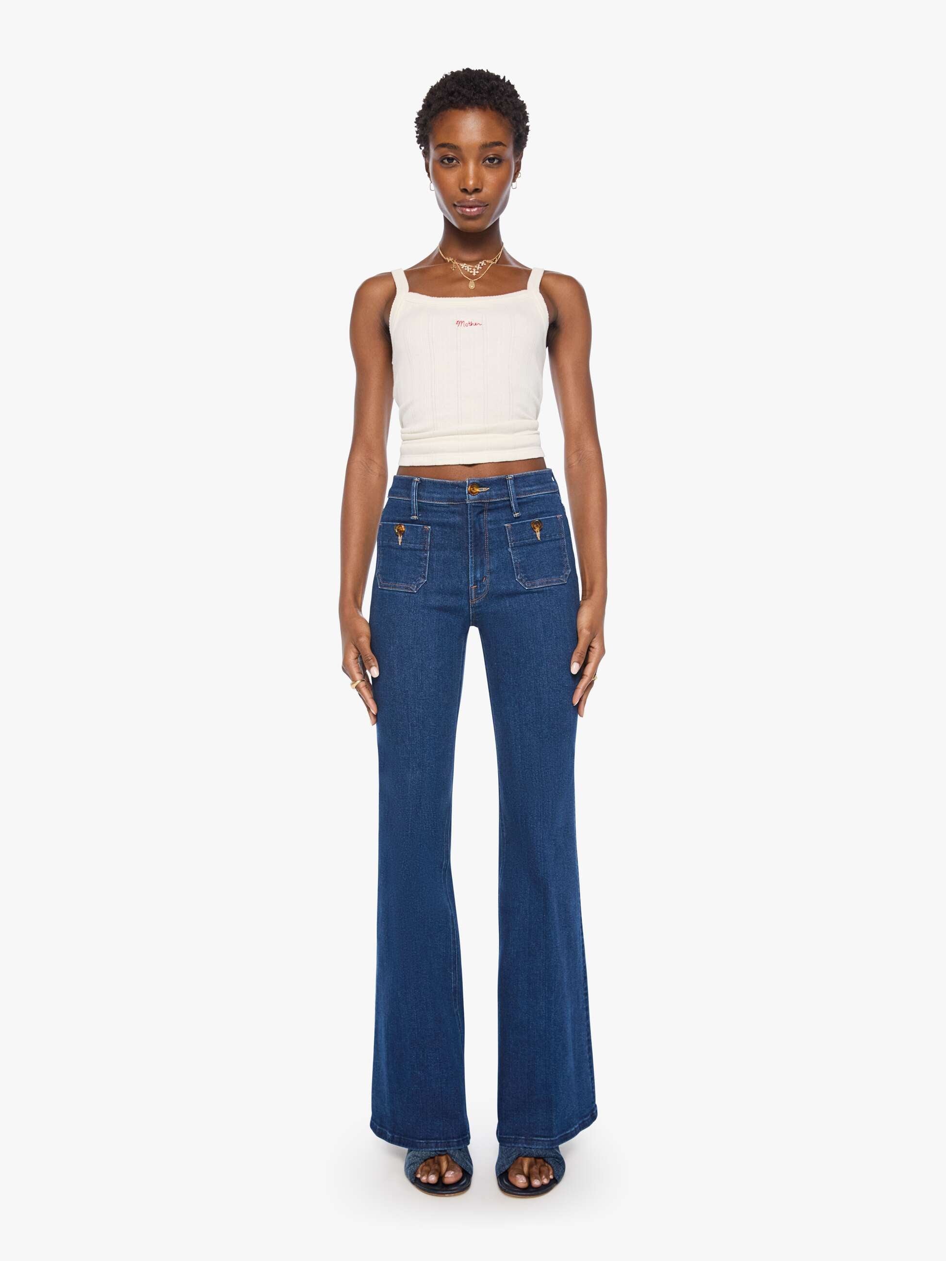 Mother The Patch Pocket Doozy Jeans Retrograde Rodeo High-Rise