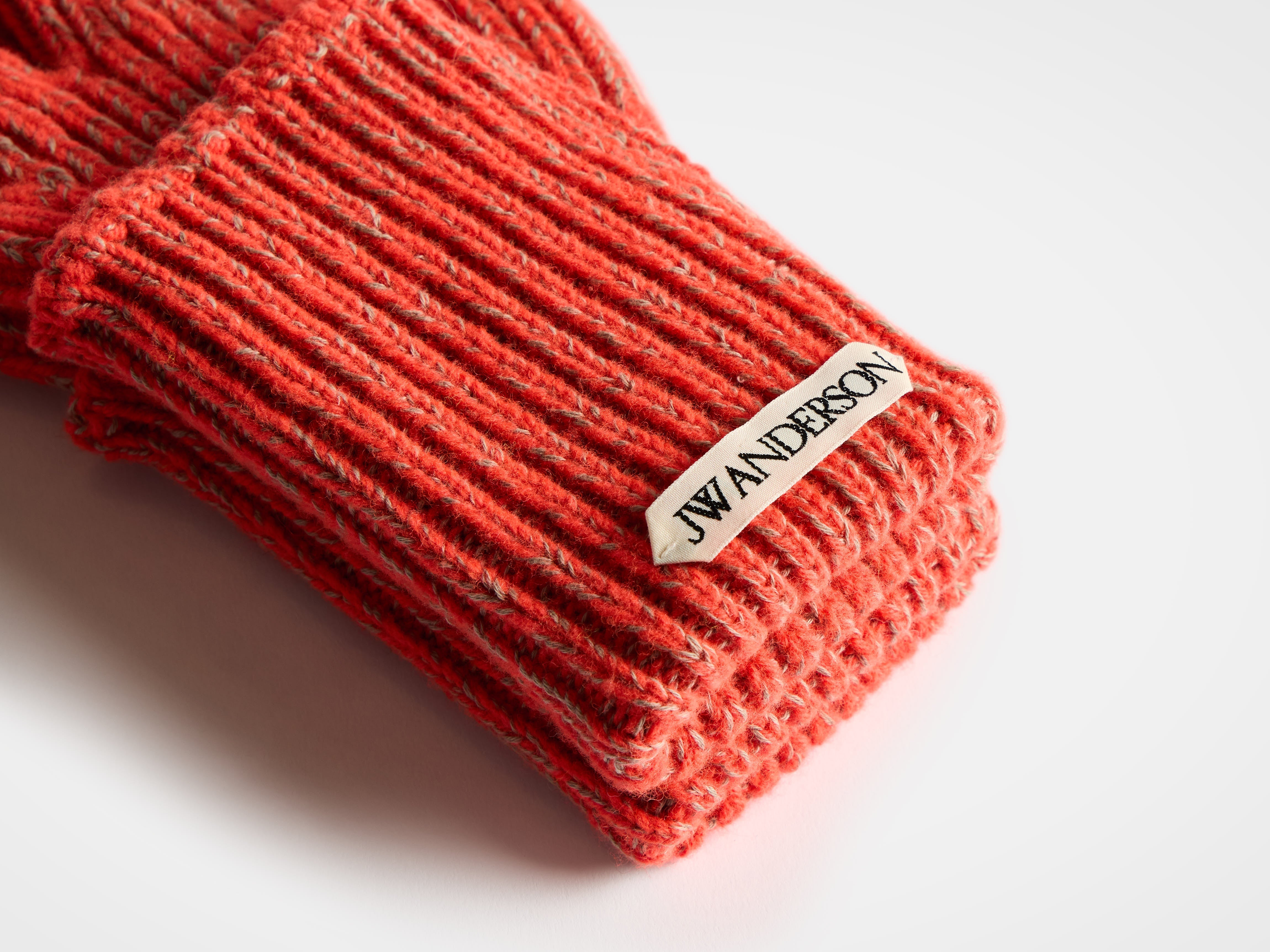 J.W.Anderson Mouline Handschuhe Neonorange Strick Daumenloch