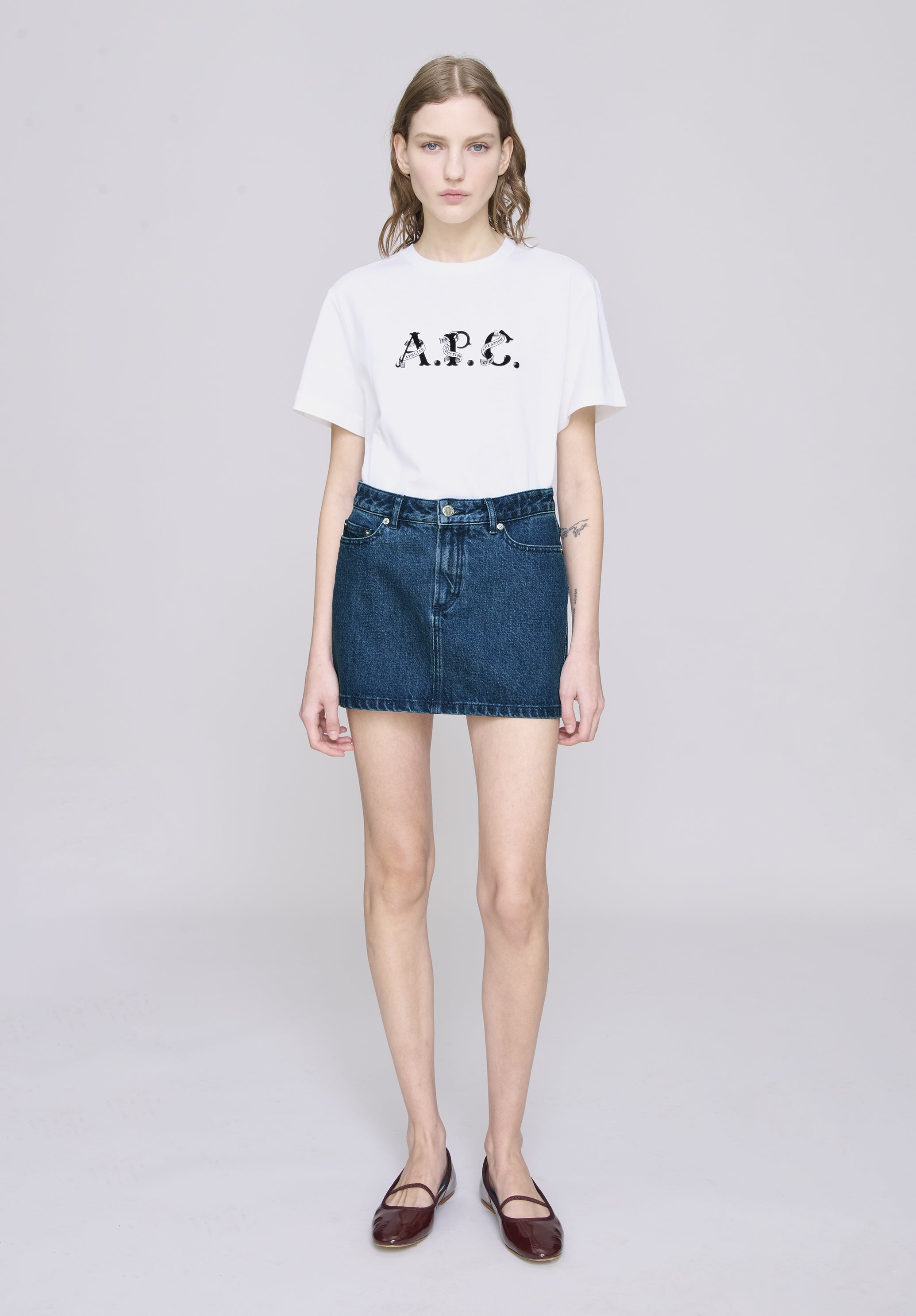 A.P.C. Mini-Jupe Rock kurz High Rise Blau 38