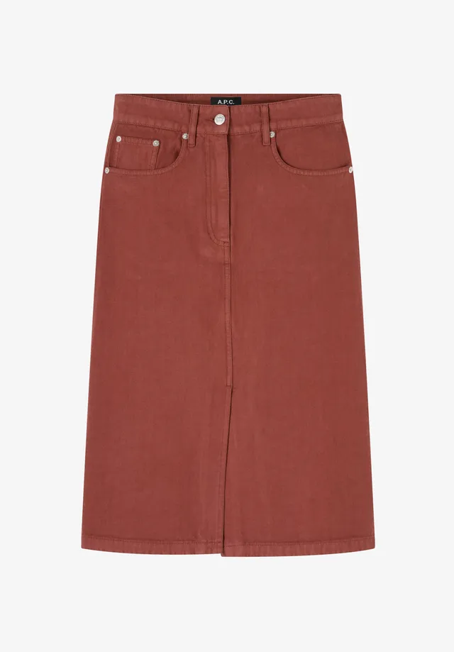 A.P.C. Denim-Rock bordeaux-weiß Schlitz recycelt
