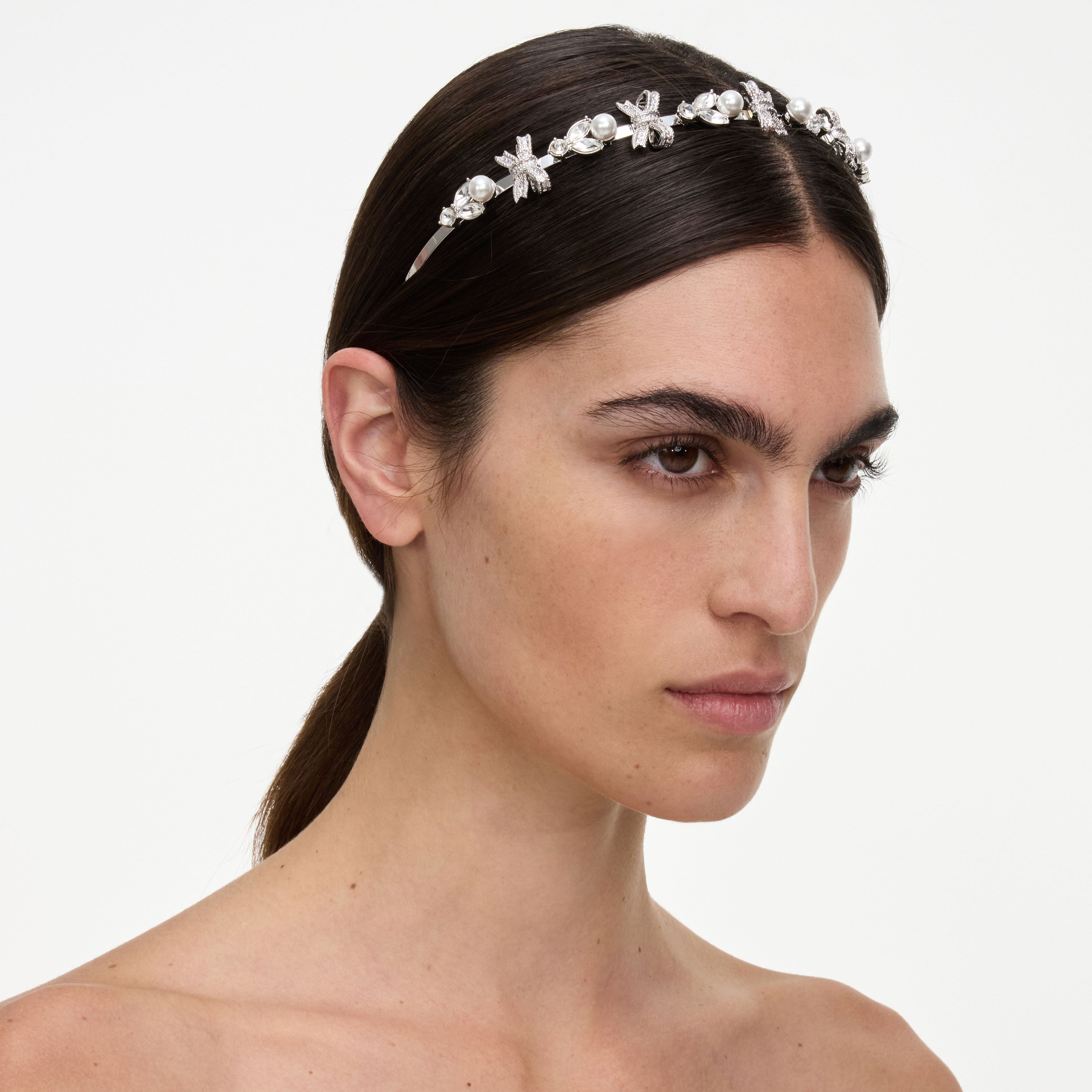 Self Portrait Crystal Bow Headband Haarreif One Size Satin