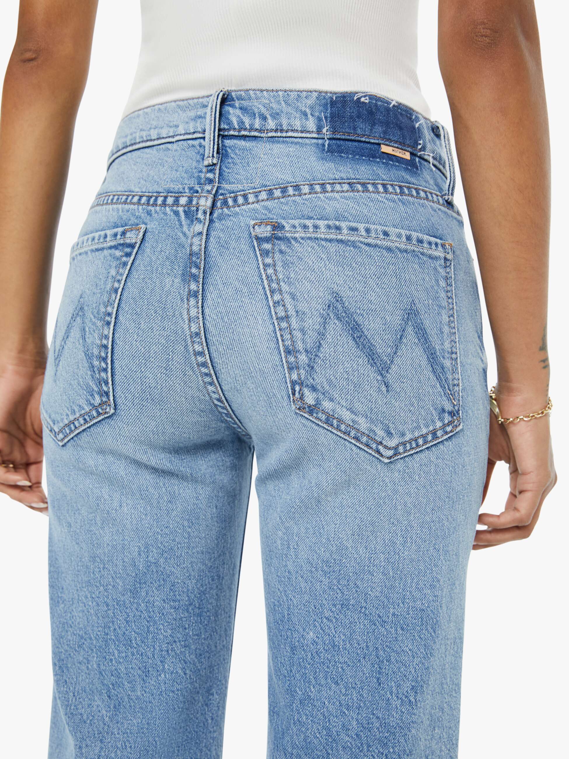 Mother Denim The Lil Kick It Ankle Jeans Hellblau Petite