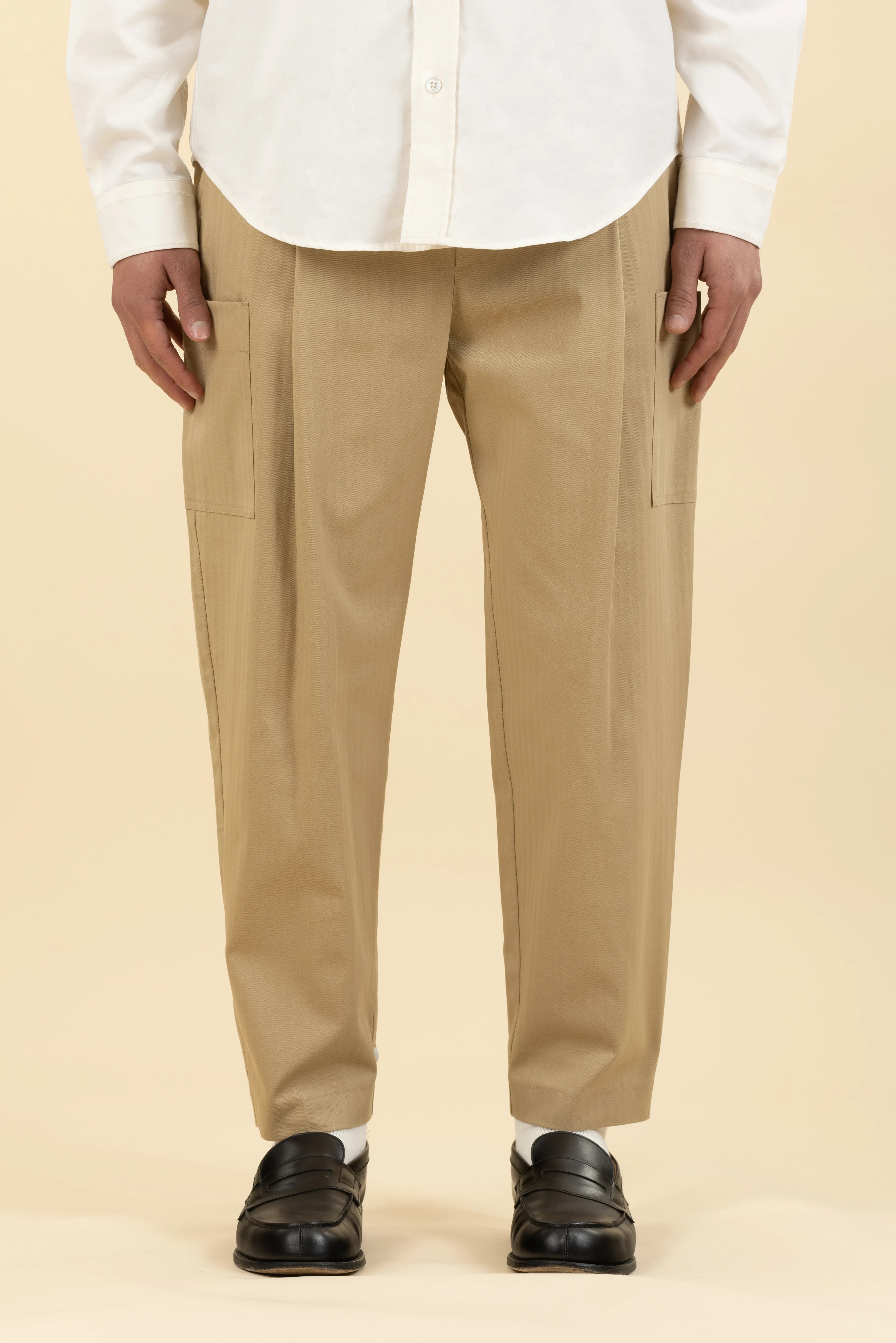 Drôle De Monsieur Le Pantalon Cropped Cargo Hose Dunkelbeige