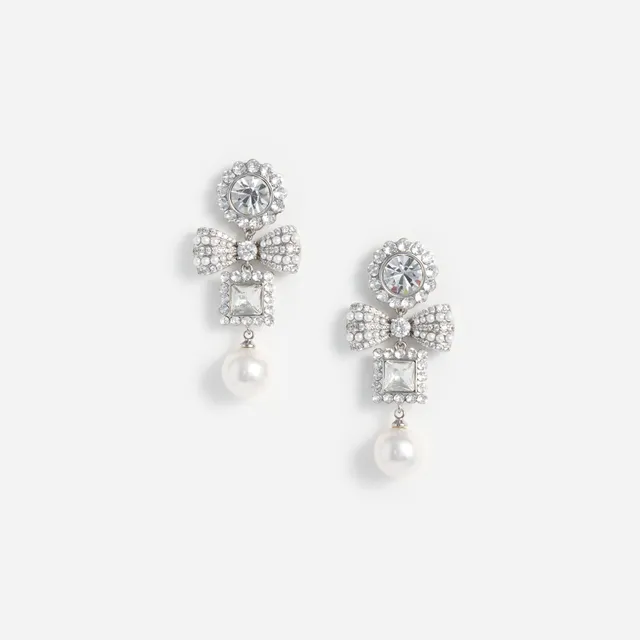 Self Portrait Bow Pearl Ohrringe Silber Schleife One Size