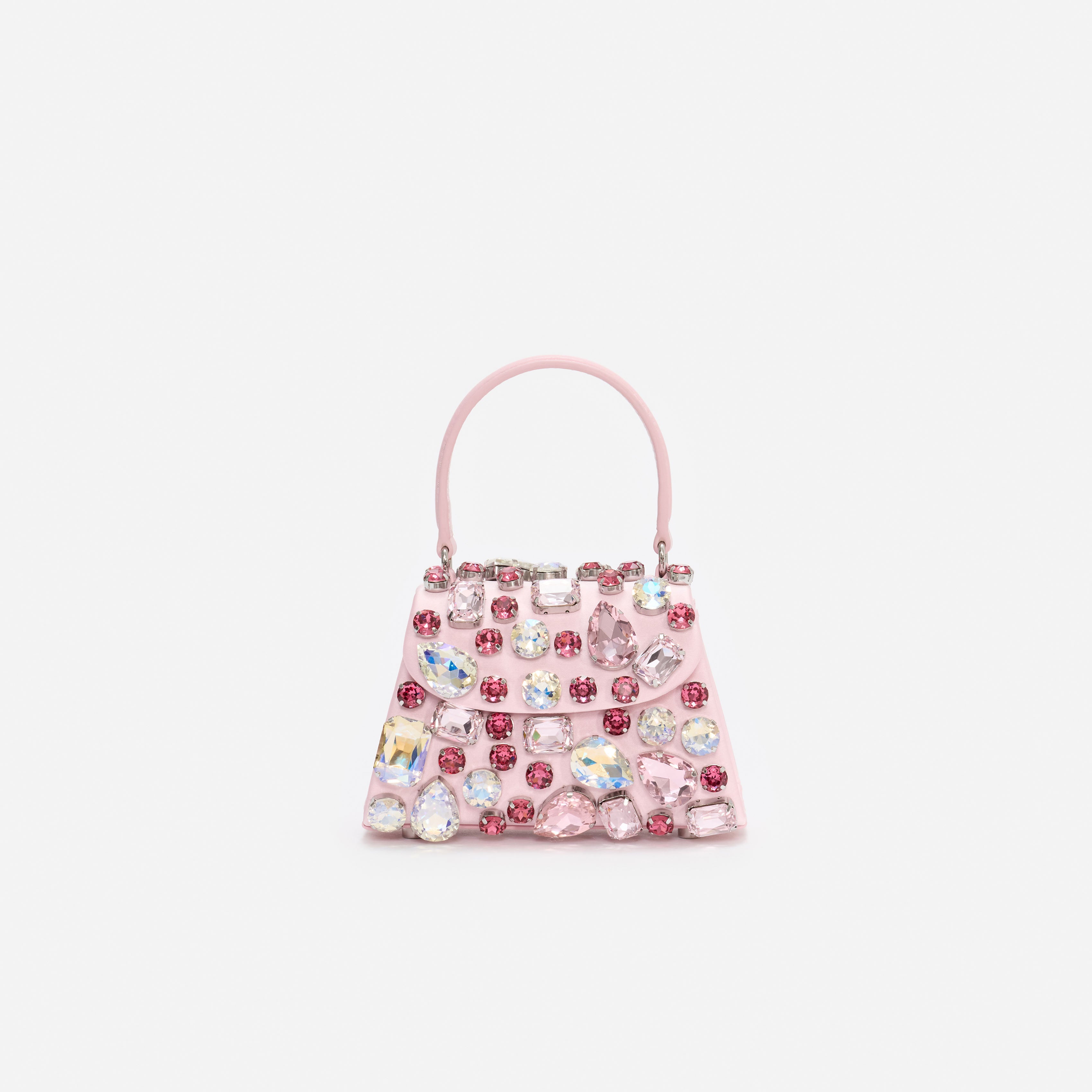 Self Portrait Pink Multi Crystal Mini Bag Tasche Rosa Satin Kristall