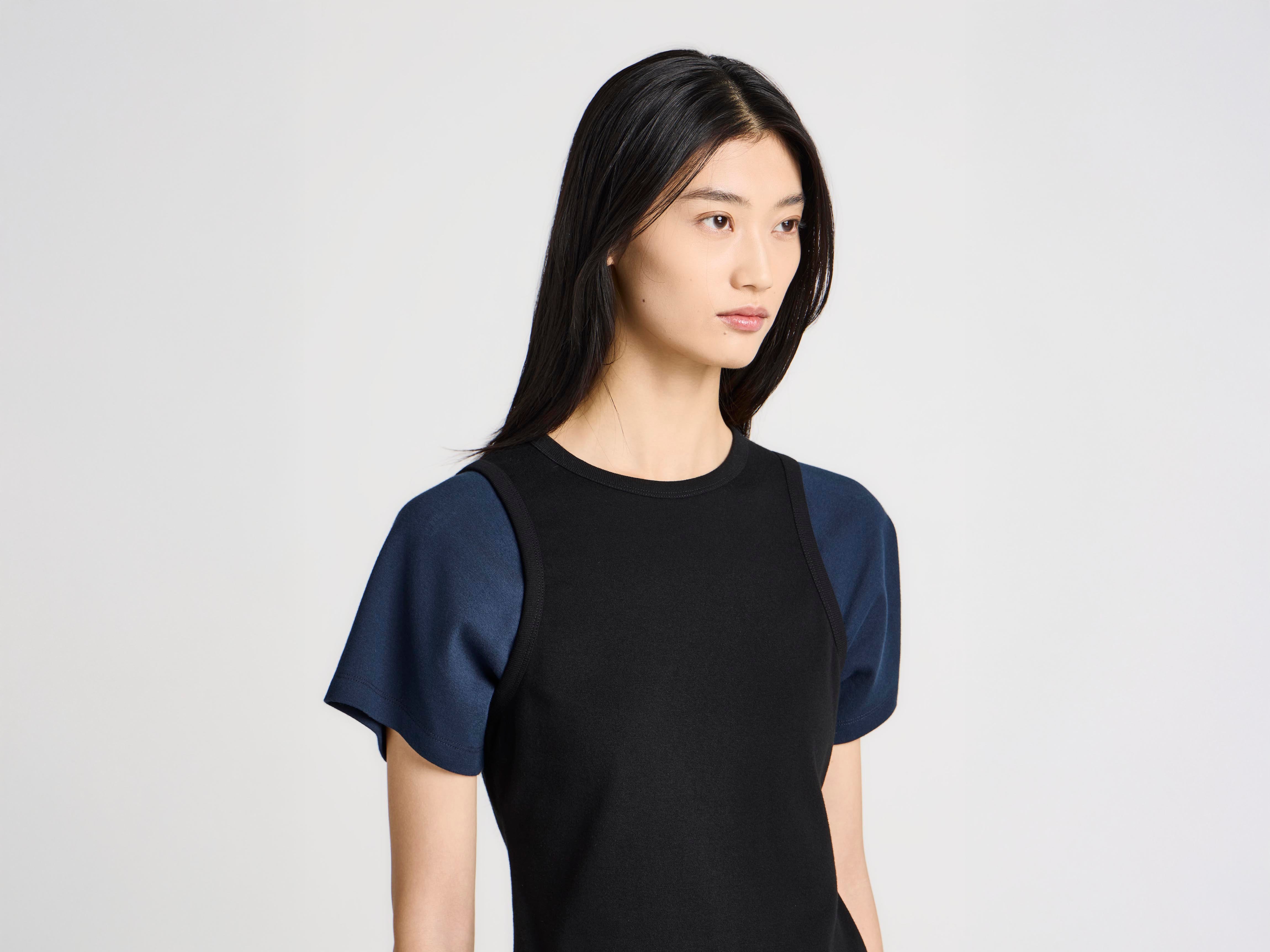 J.W.Anderson Double-Layered T-Shirt Damen Schwarz Navy