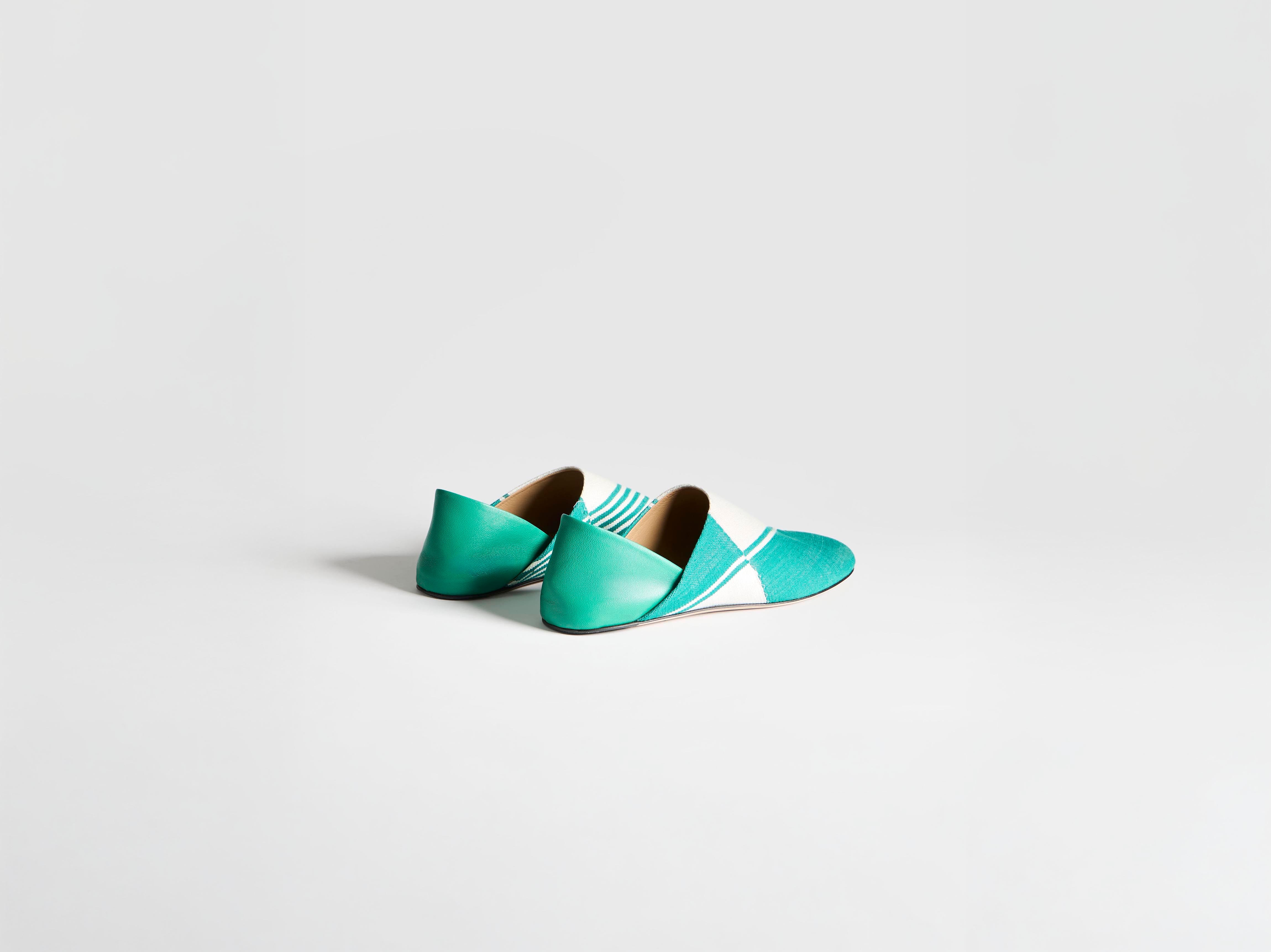 J.W.Anderson Shoes SI0002FA0535 Slipper Mules Herren Grün Creme