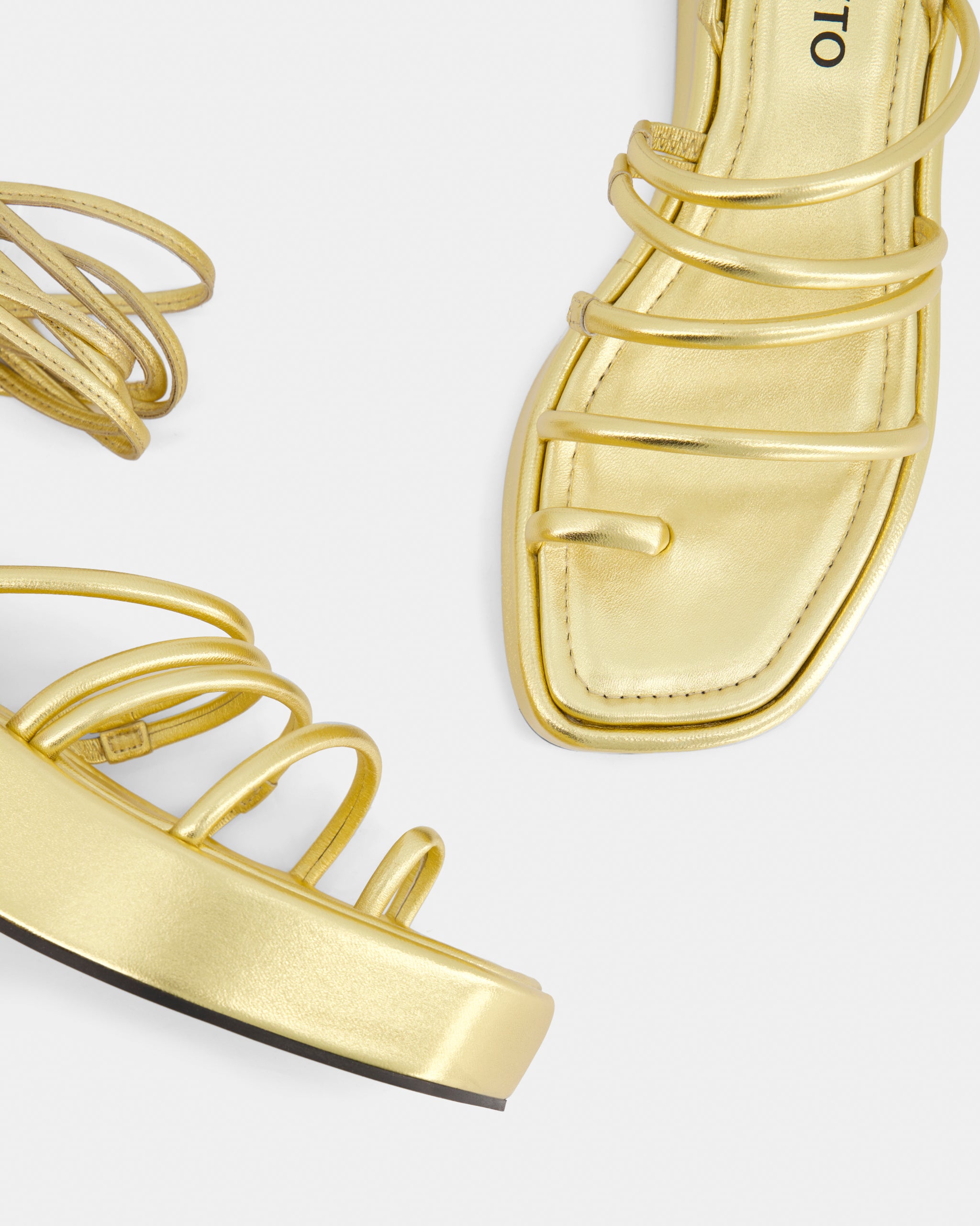Nodaleto Bulla Gaia Sandalen Gold Nappa Plateau 50 mm
