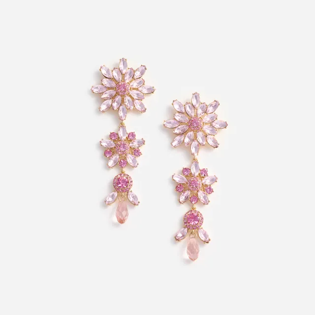 Self Portrait Jewellery Pink Crystal Ohrringe One Size Blume