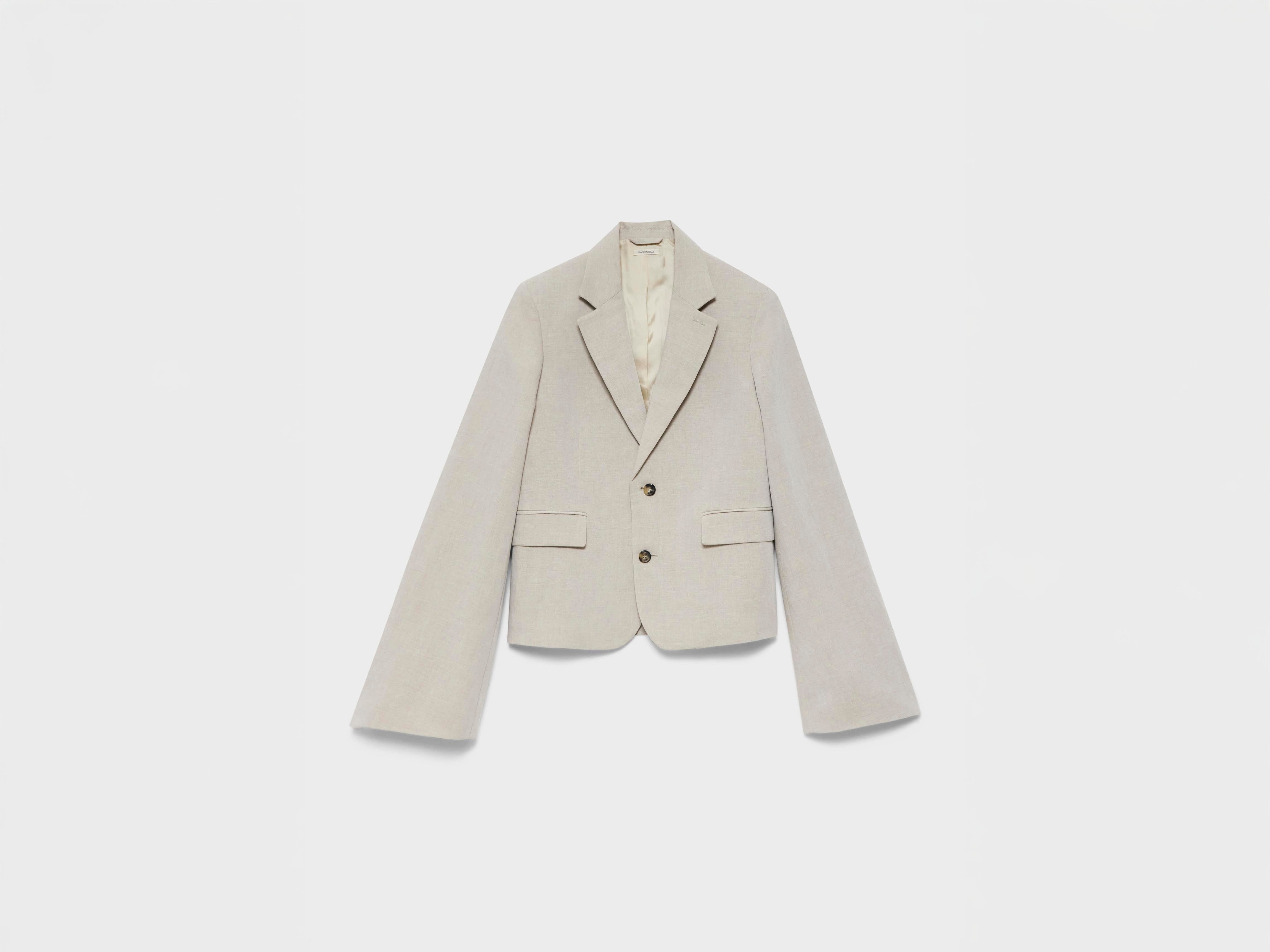 J.W.Anderson Weighted Sleeve Jacke Natural Leinen Damen