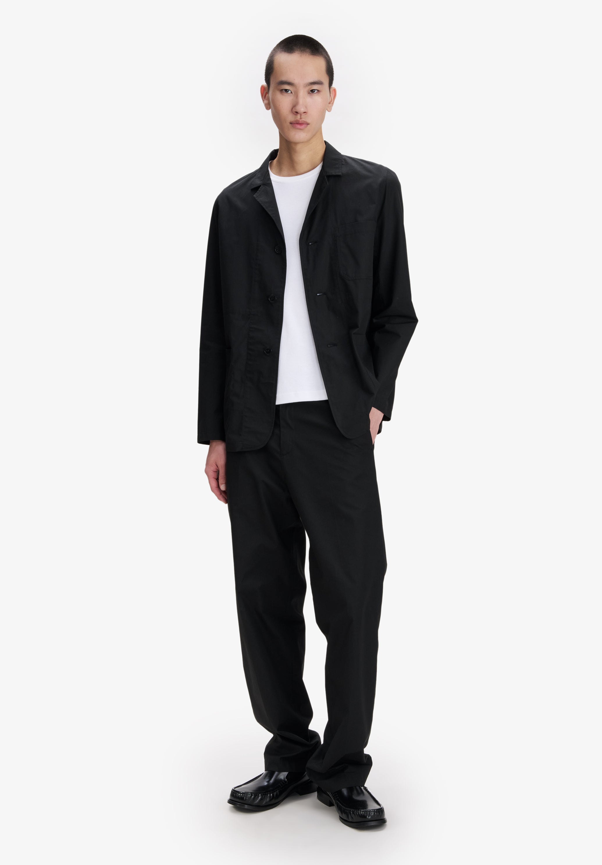 A.P.C. Blazer schwarz Baumwolle gerader Schnitt Gr. M