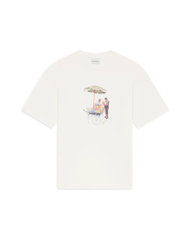 Drôle De Monsieur Fleuriste T-Shirt Offwhite Baumwolle