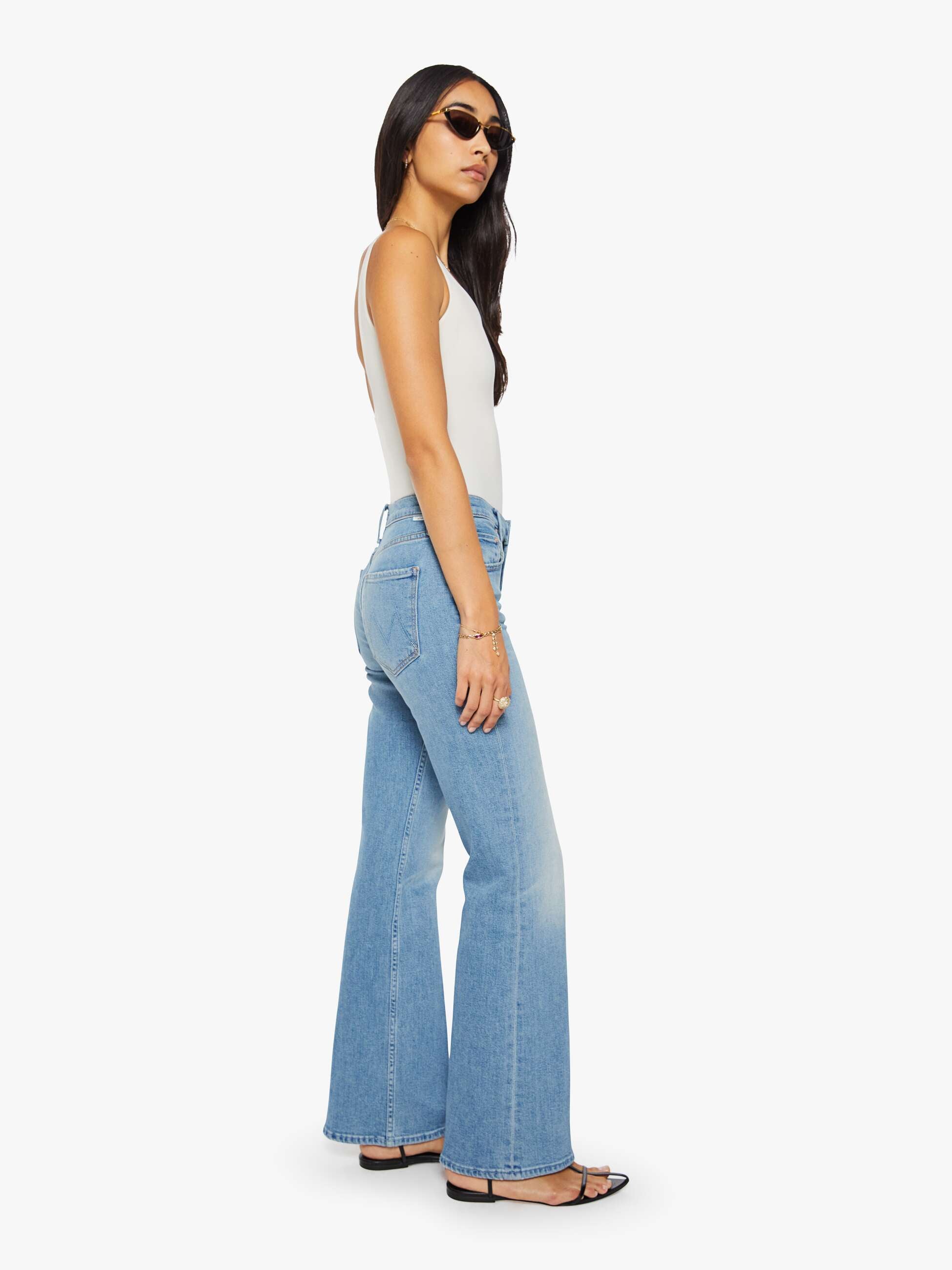 Mother The Bookie Sneak Jeans Chaos Came Knocking Hellblau
