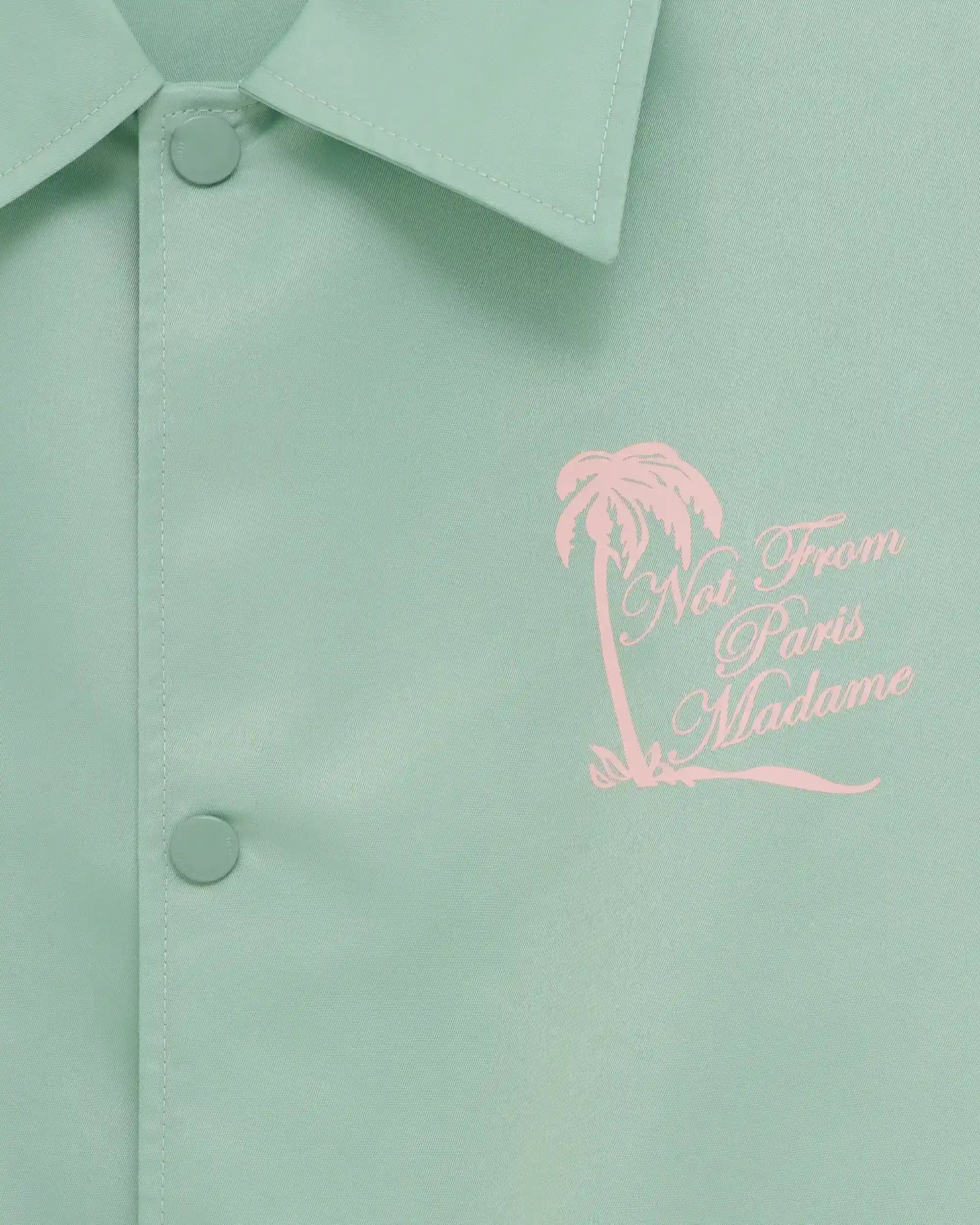 Drôle de Monsieur K-JT277 Jacke Water Green Nylon Slogan
