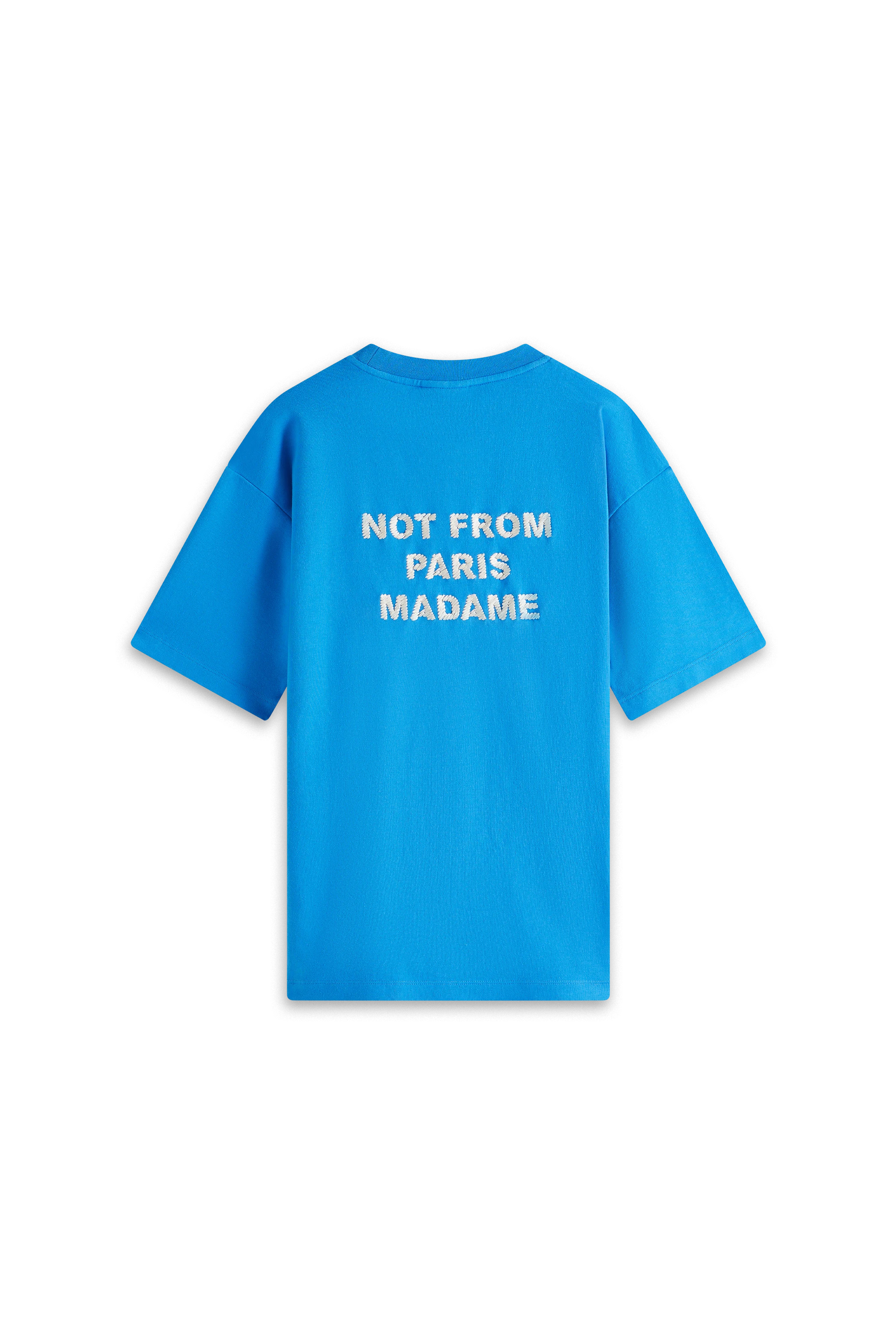 Drôle De Monsieur Le T-Shirt Slogan T-Shirt blau Baumwolle