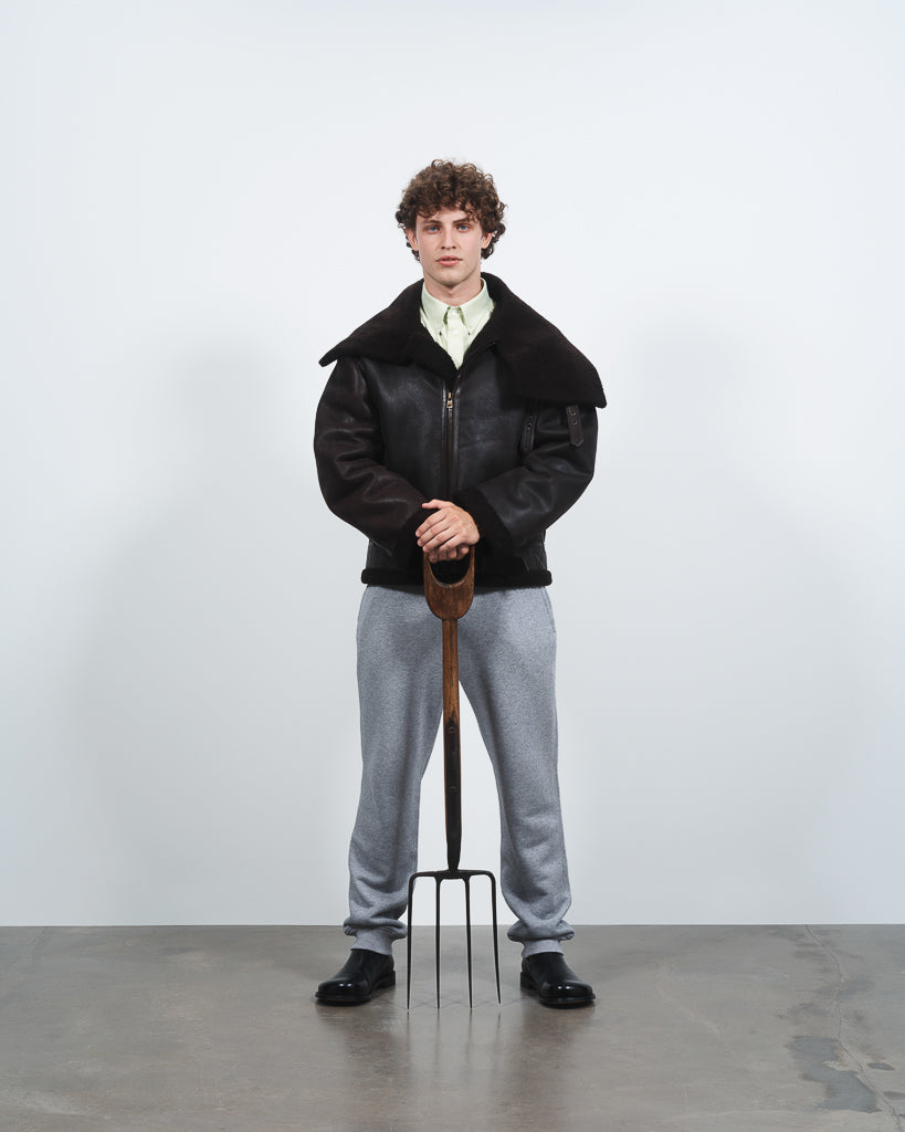 J.W.Anderson Shearling Aviator Jacke Chocolate Herren