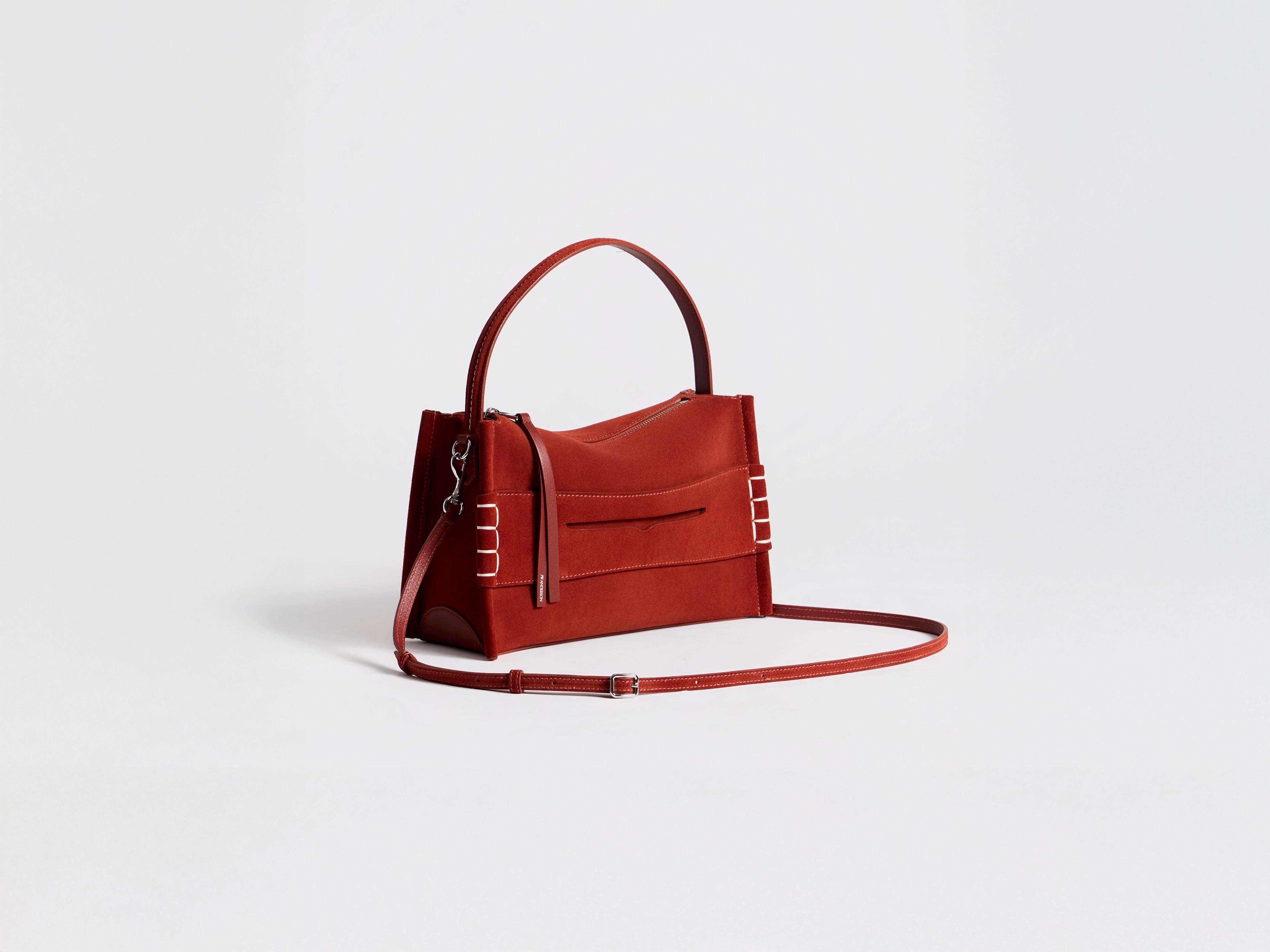 J.W.Anderson Loafer Bag Tasche Rostrot Wildleder