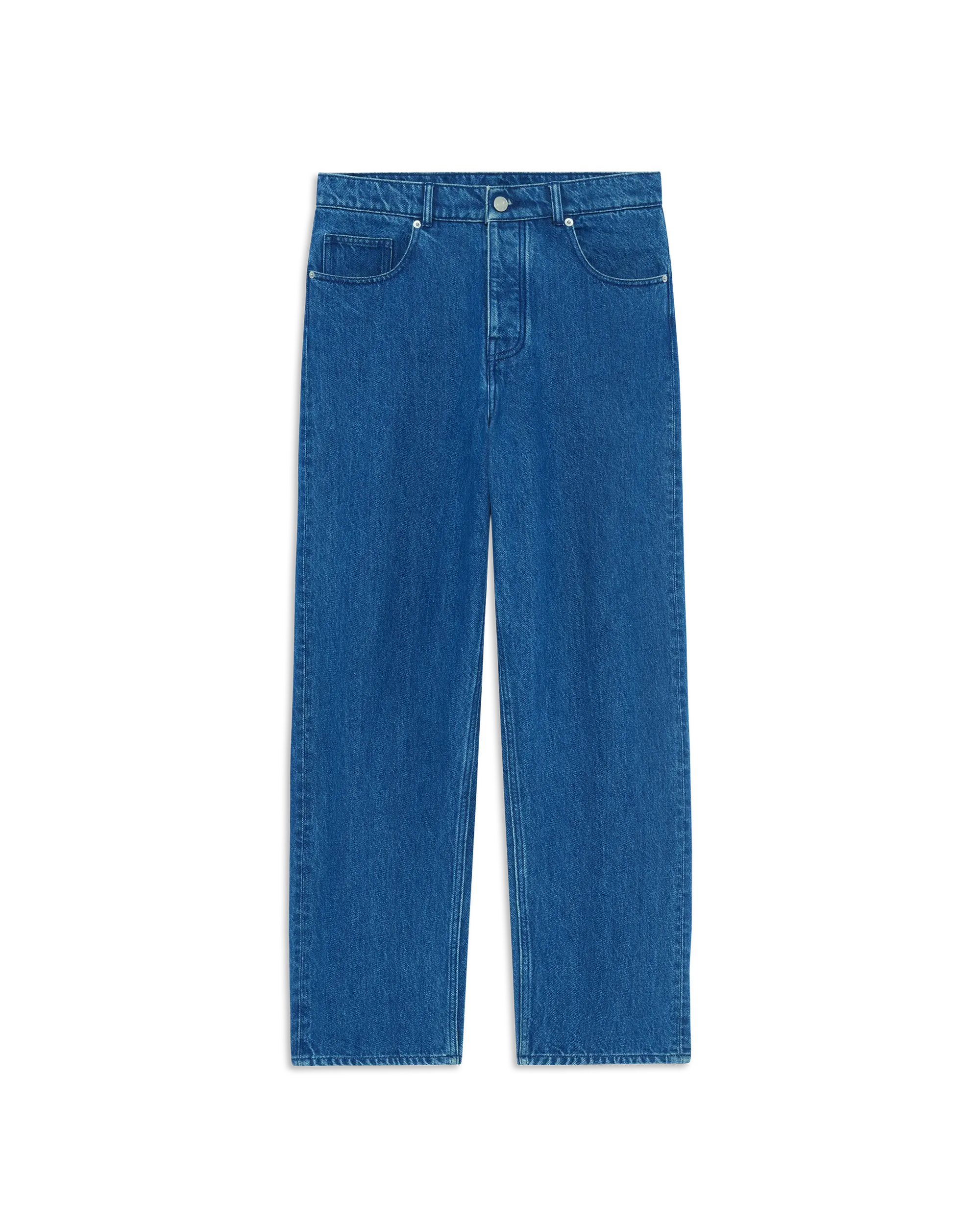 Drôle De Monsieur Denim Straight Blue Cotton Jeans Stonewash Blau