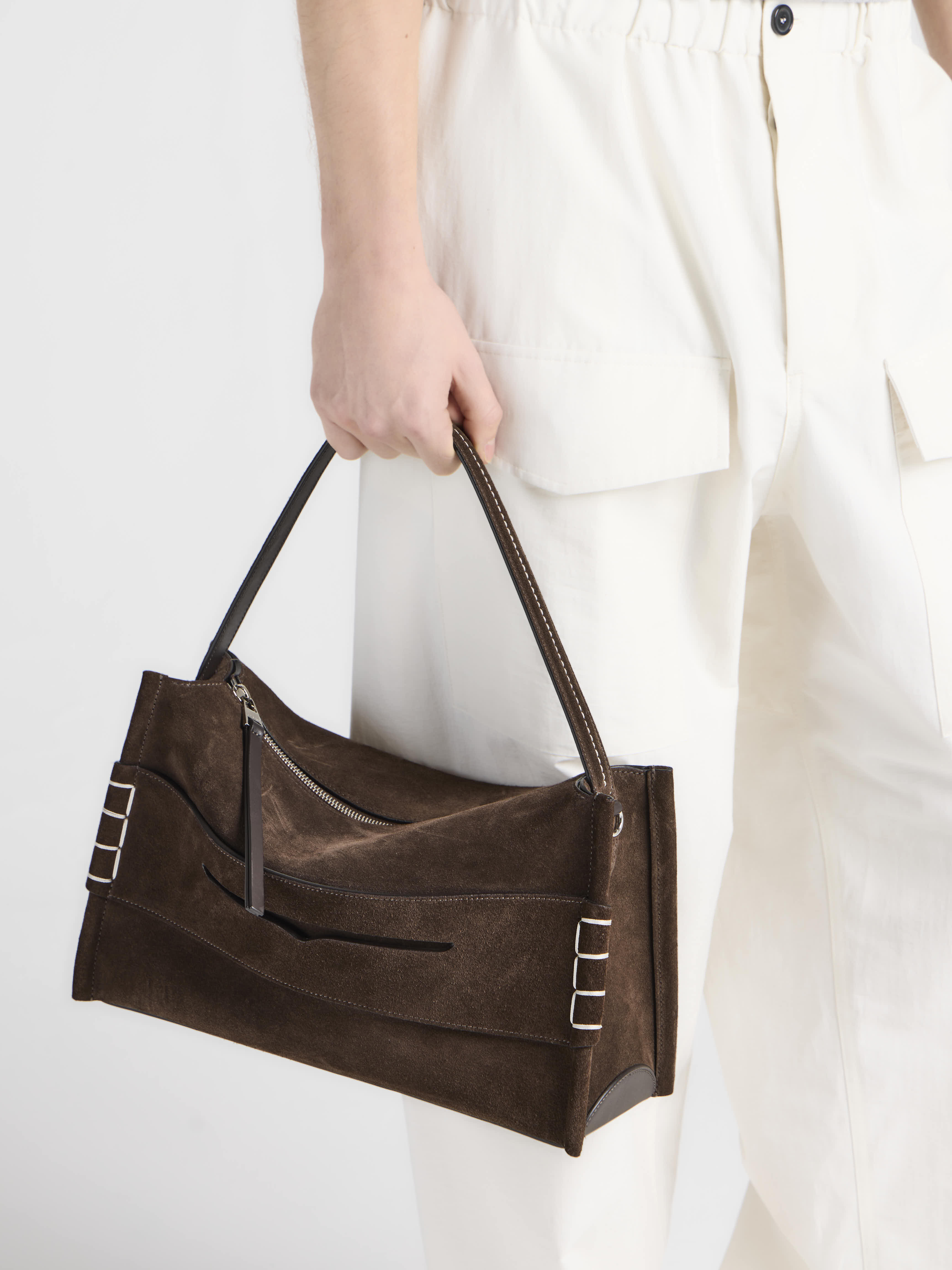 J.W.Anderson Bags Medium Loafer Bag Handtasche Braun Suede
