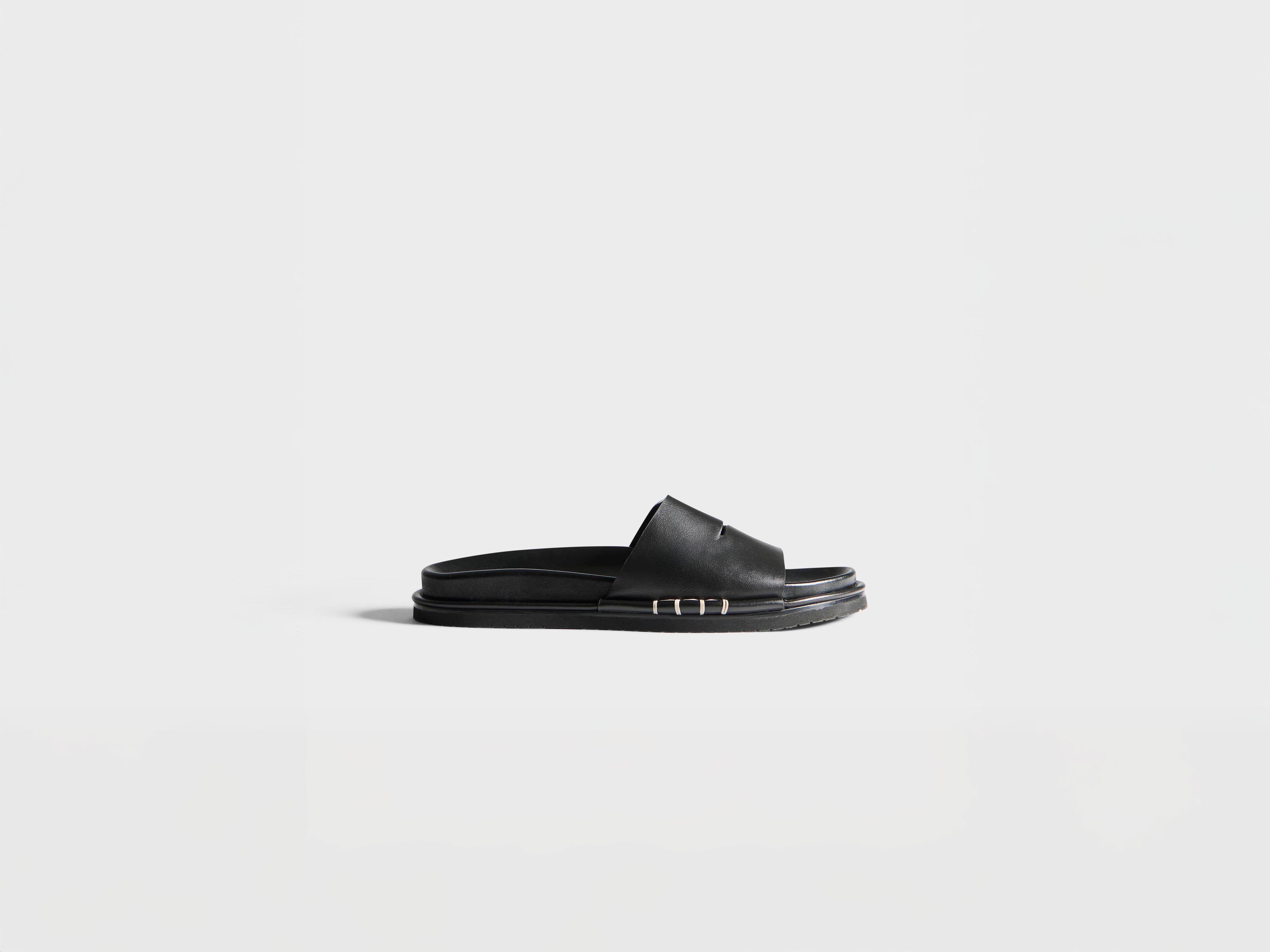 J.W.Anderson Fussbett Loafer Slides Schwarz Leder Herren