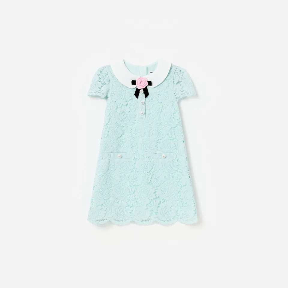 Self Portrait Mint Lace Kinderkleid Spitze Kragen