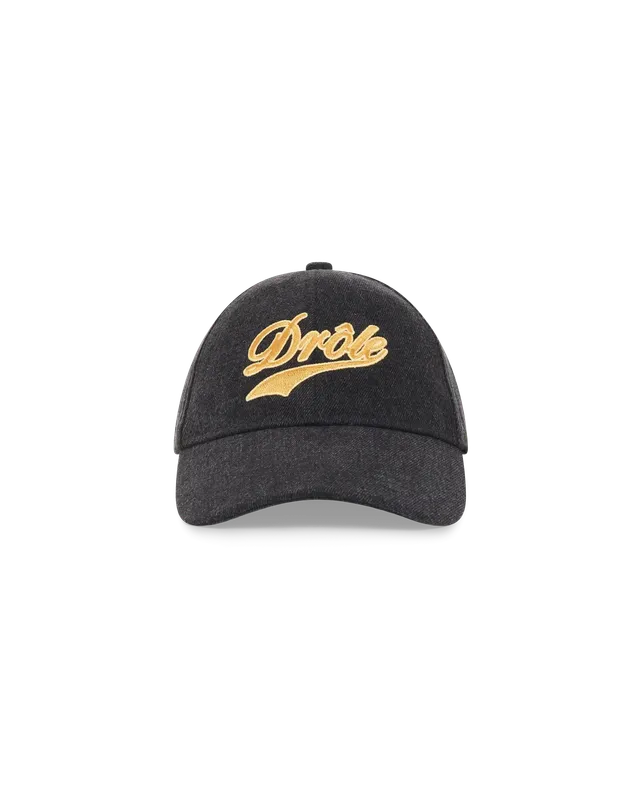 Drôle De Monsieur Drôle Embroidered Denim Cap schwarz Baumwolle