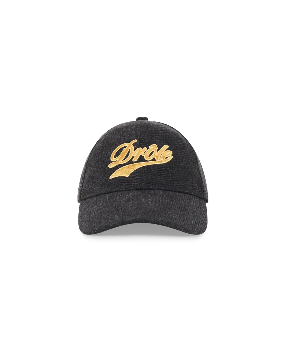 Drôle De Monsieur Drôle Embroidered Denim Cap schwarz Baumwolle
