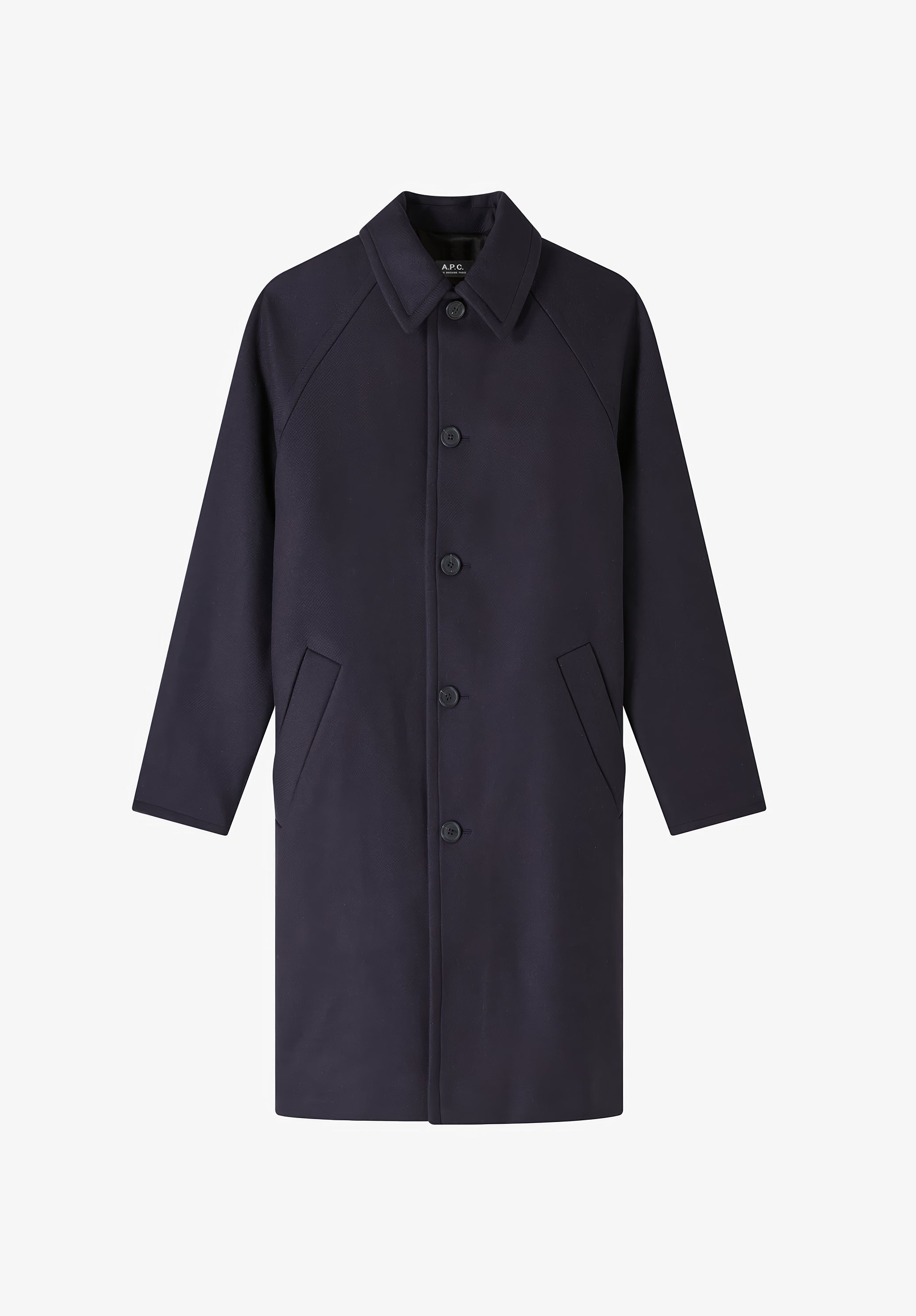 A.P.C. Mantel Gaston Wolle Knielang Italien Gr. M Raglan