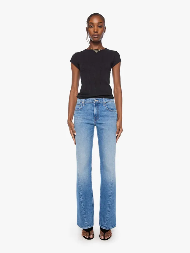 Mother Bookie Twist Skimp Bootcut Jeans Just An Animal blau